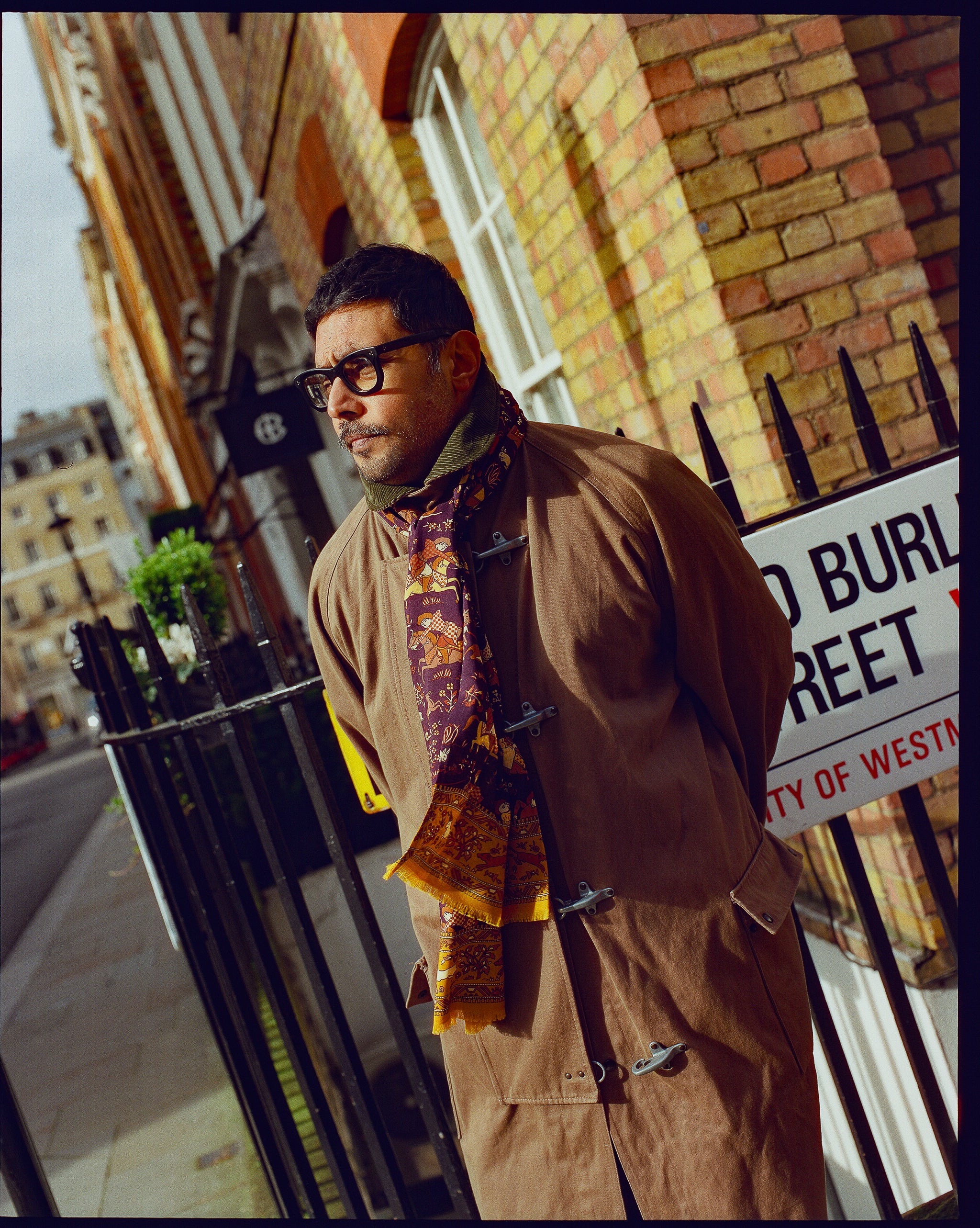 UK Wool and Silk Scarf - Hunters in Indigo