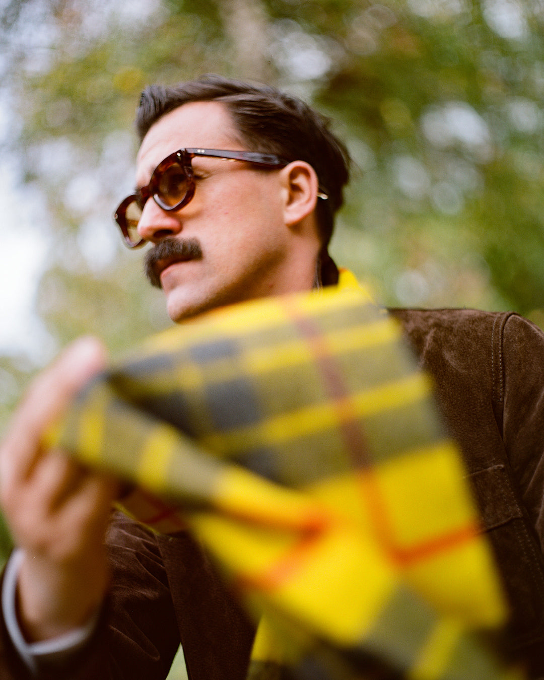 UK Wool Scarf - Highlands Tartan in Saffron