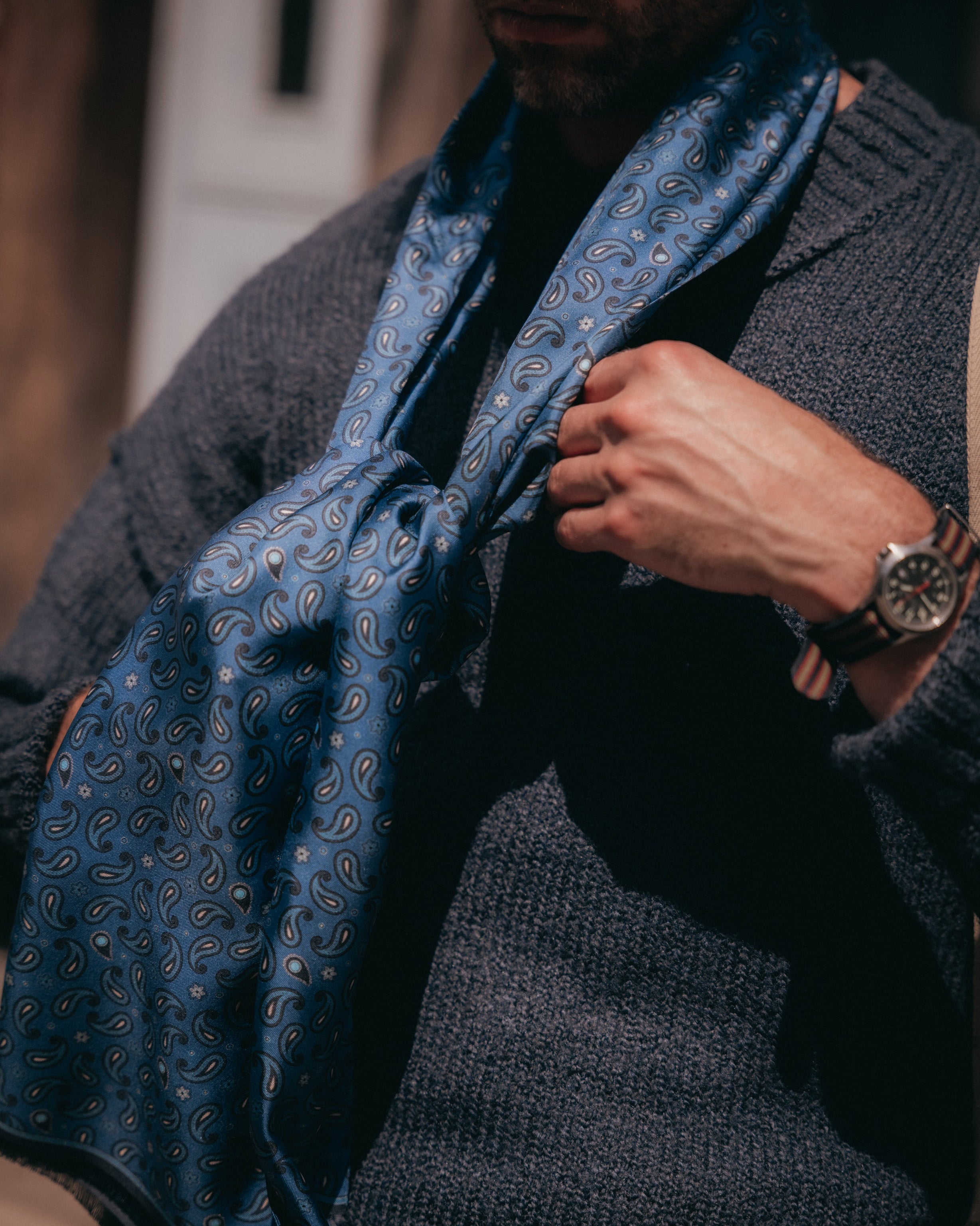 The London Scarf - Highbury | Cornflower Blue