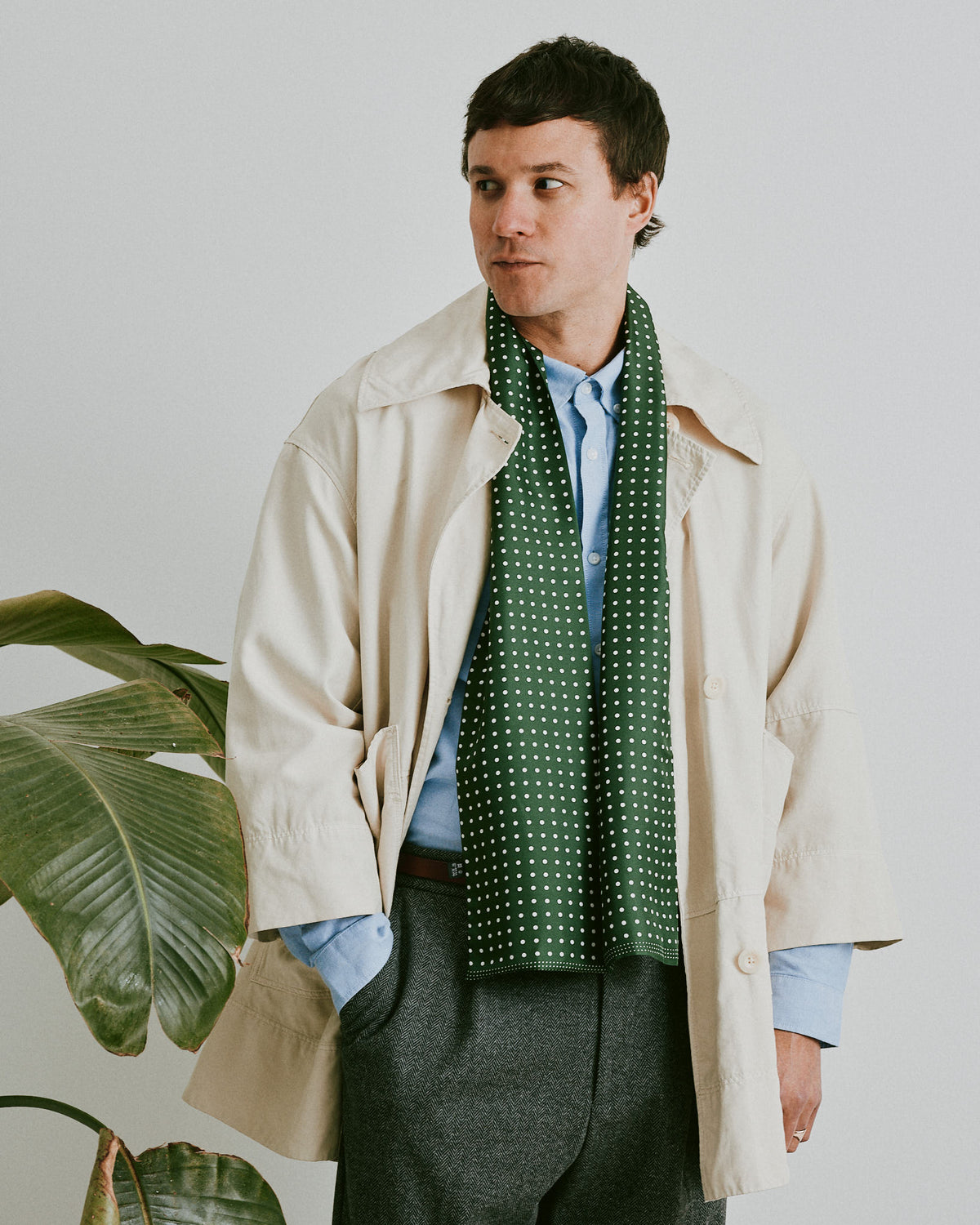 Silk Scarf - Polka Dot | Evergreen