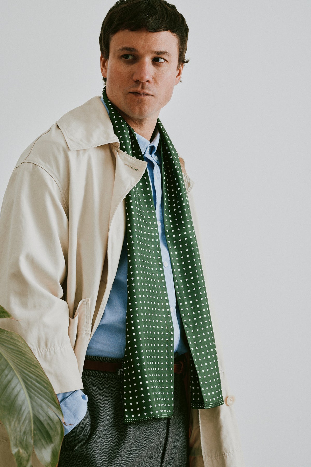 Silk Scarf - Polka Dot | Evergreen