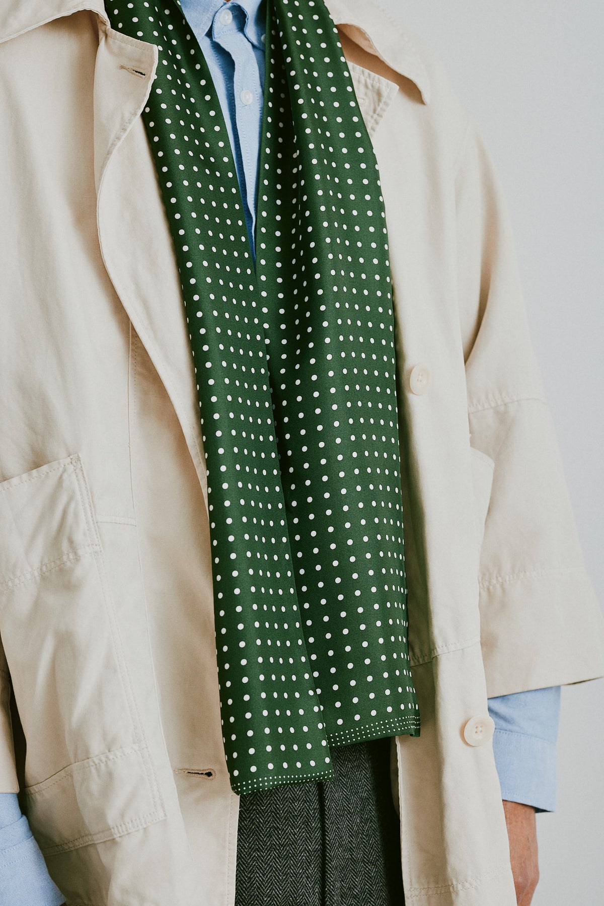 Silk Scarf - Polka Dot | Evergreen