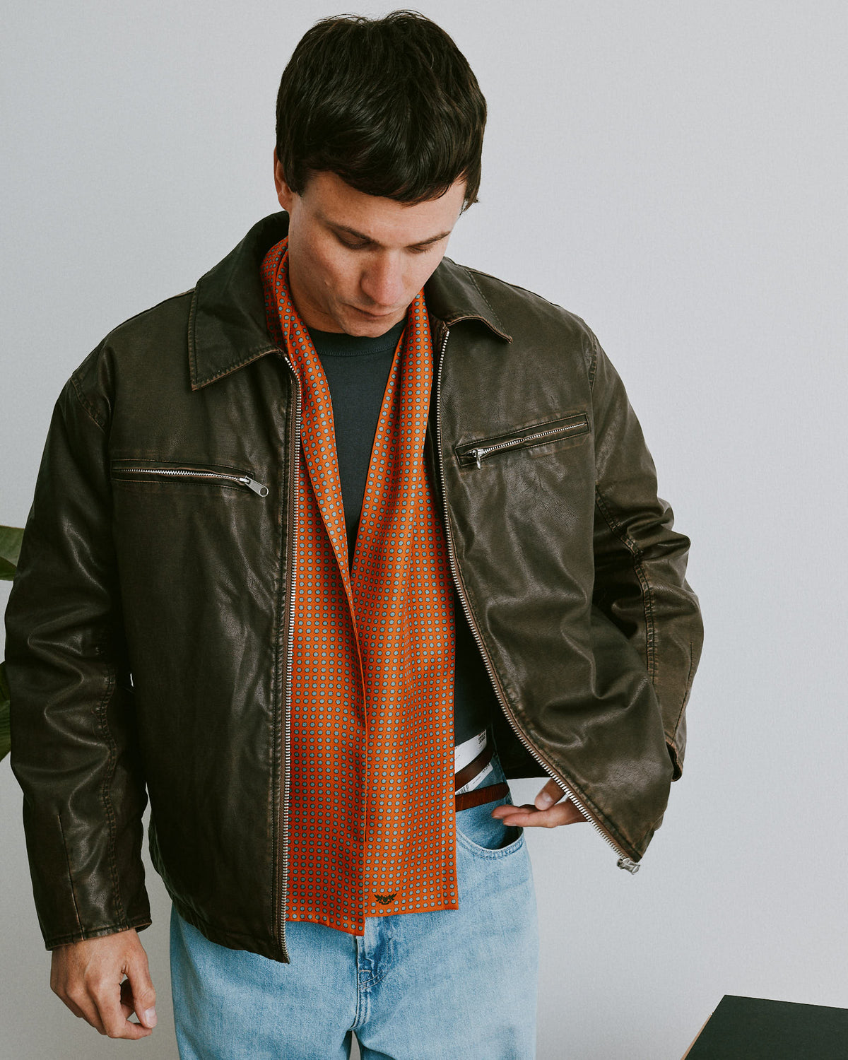 Silk Scarf - The Skytree | Brick Dust