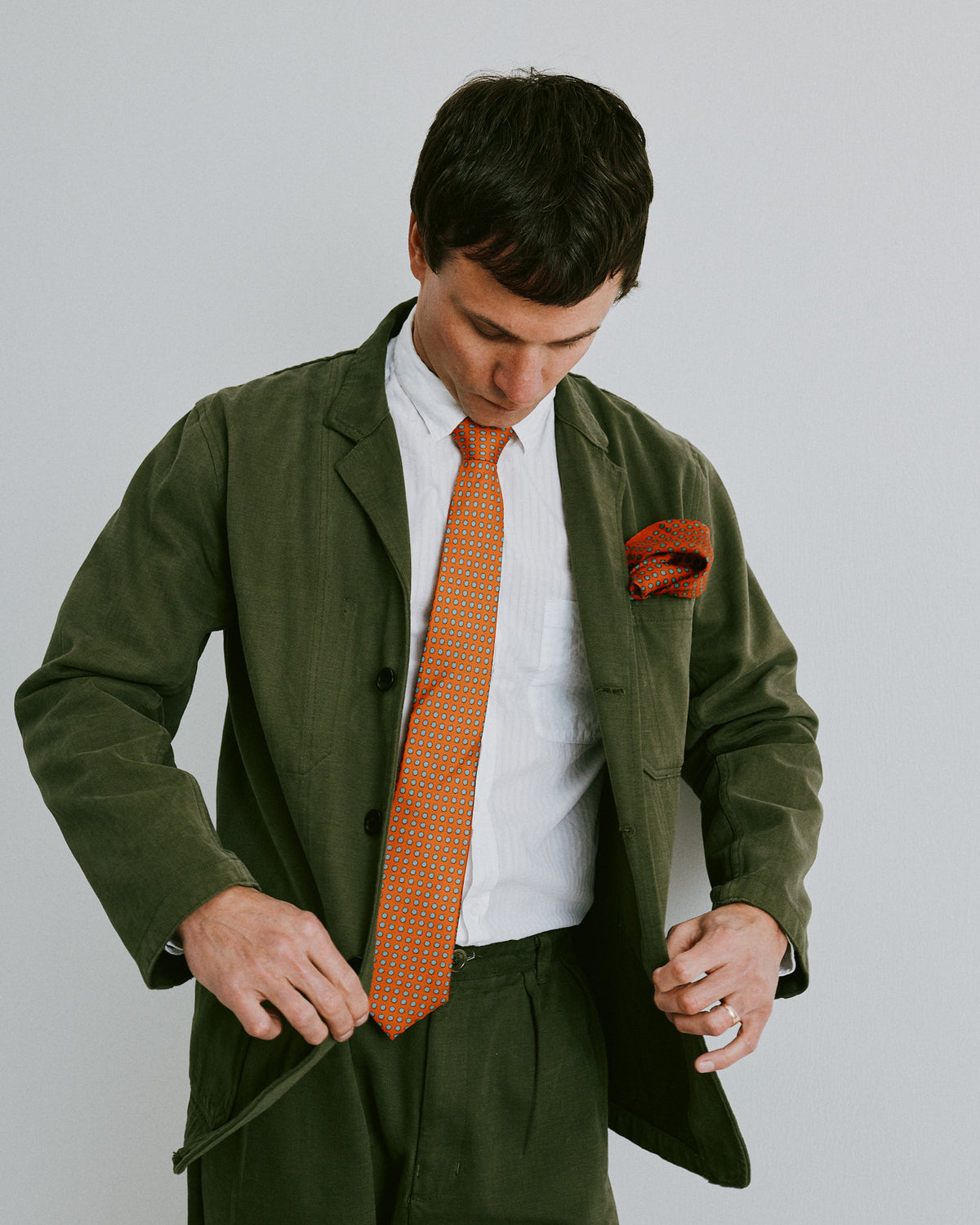 Silk Tie - Skytree | Brick Dust