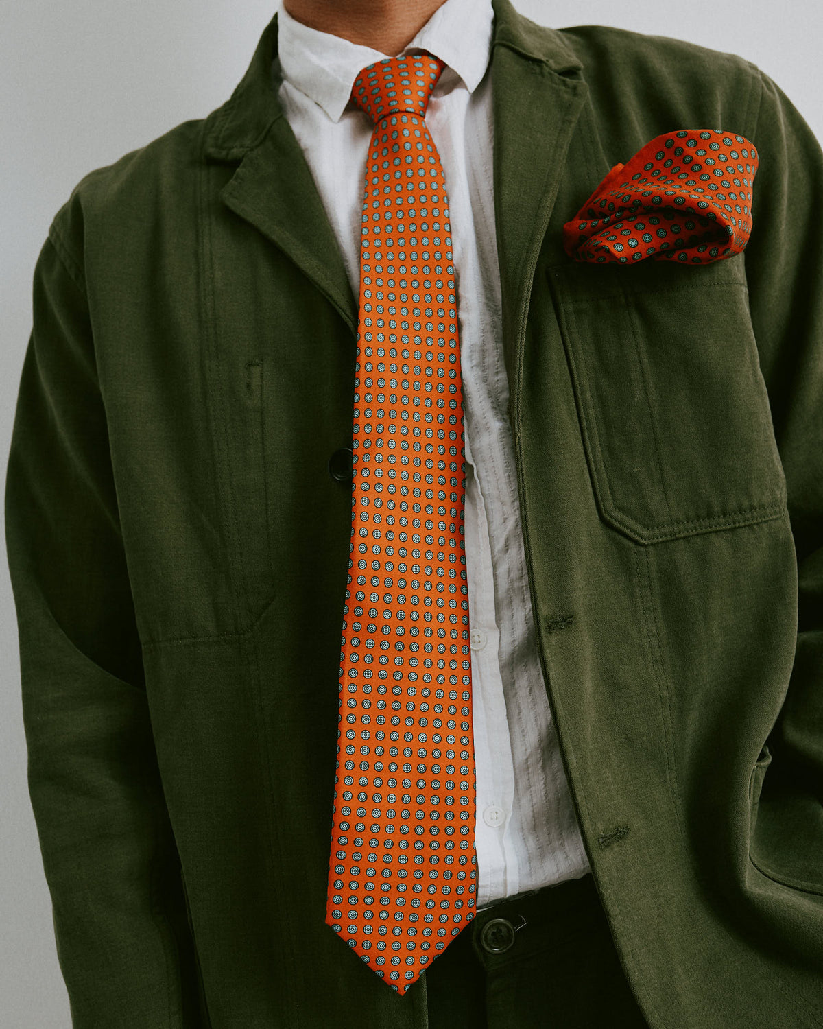 Silk Tie - Skytree | Brick Dust