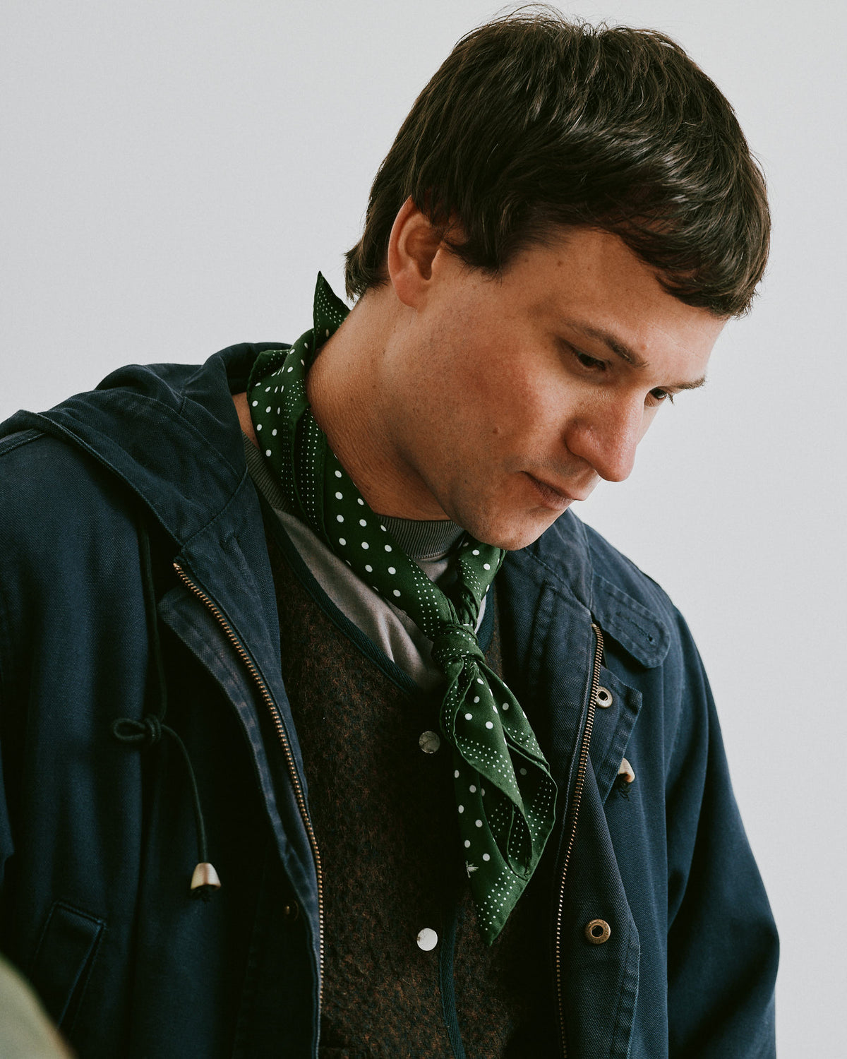 Silk Neckerchief - Polka Dot | Evergreen