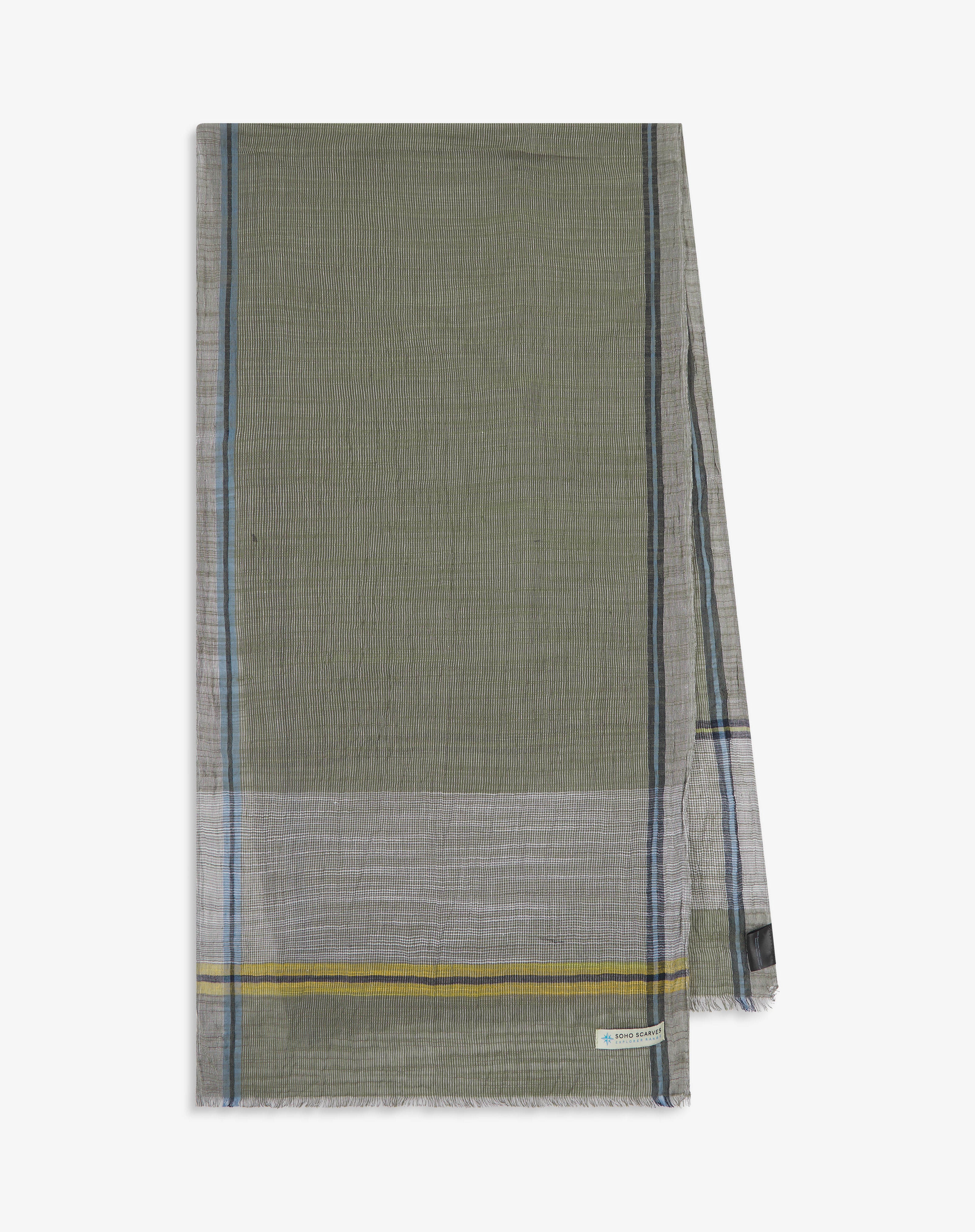 Cotton Scarf in Khaki & Yellow - The Cousteau