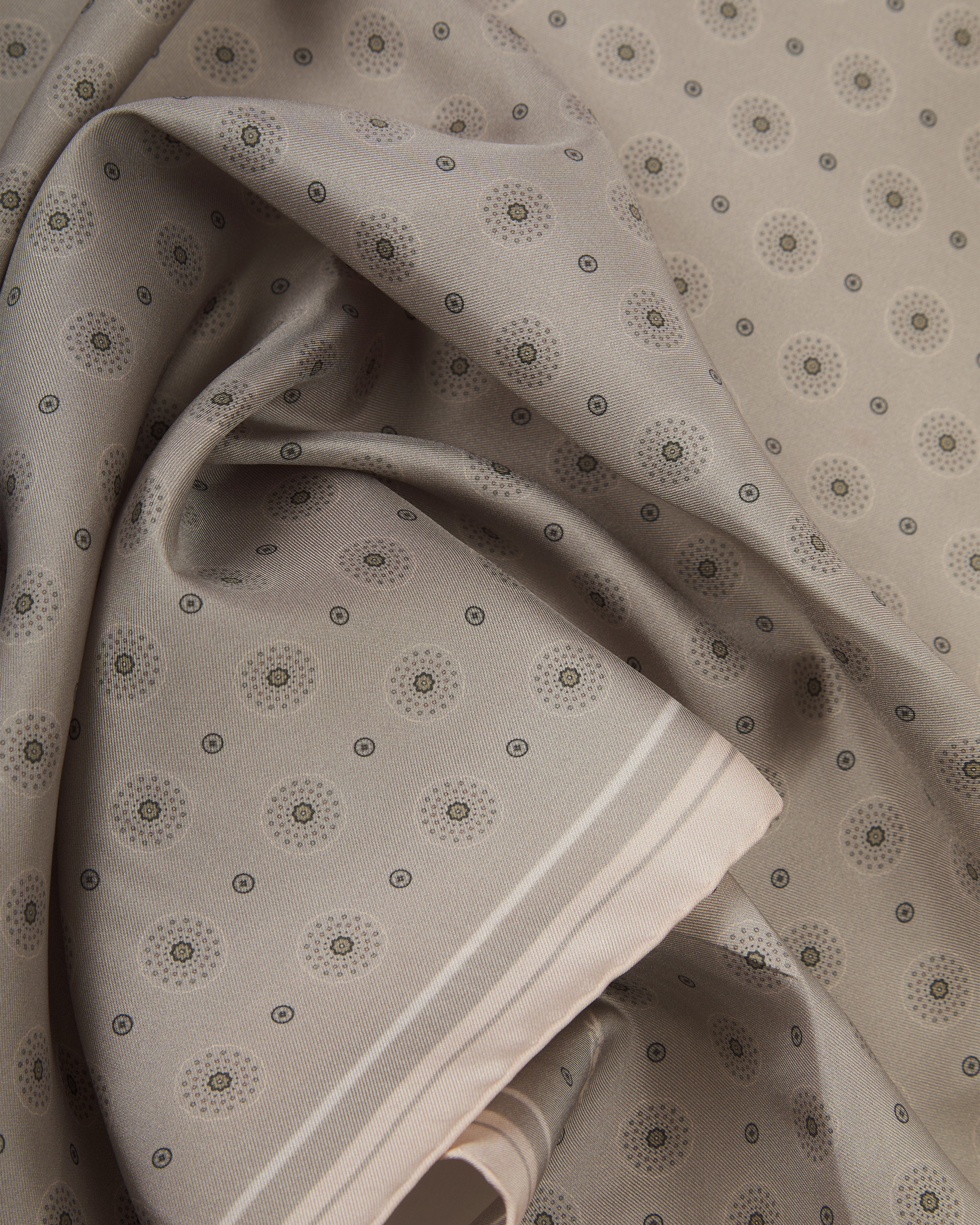 Silk Neckerchief - Islington in Warm Grey