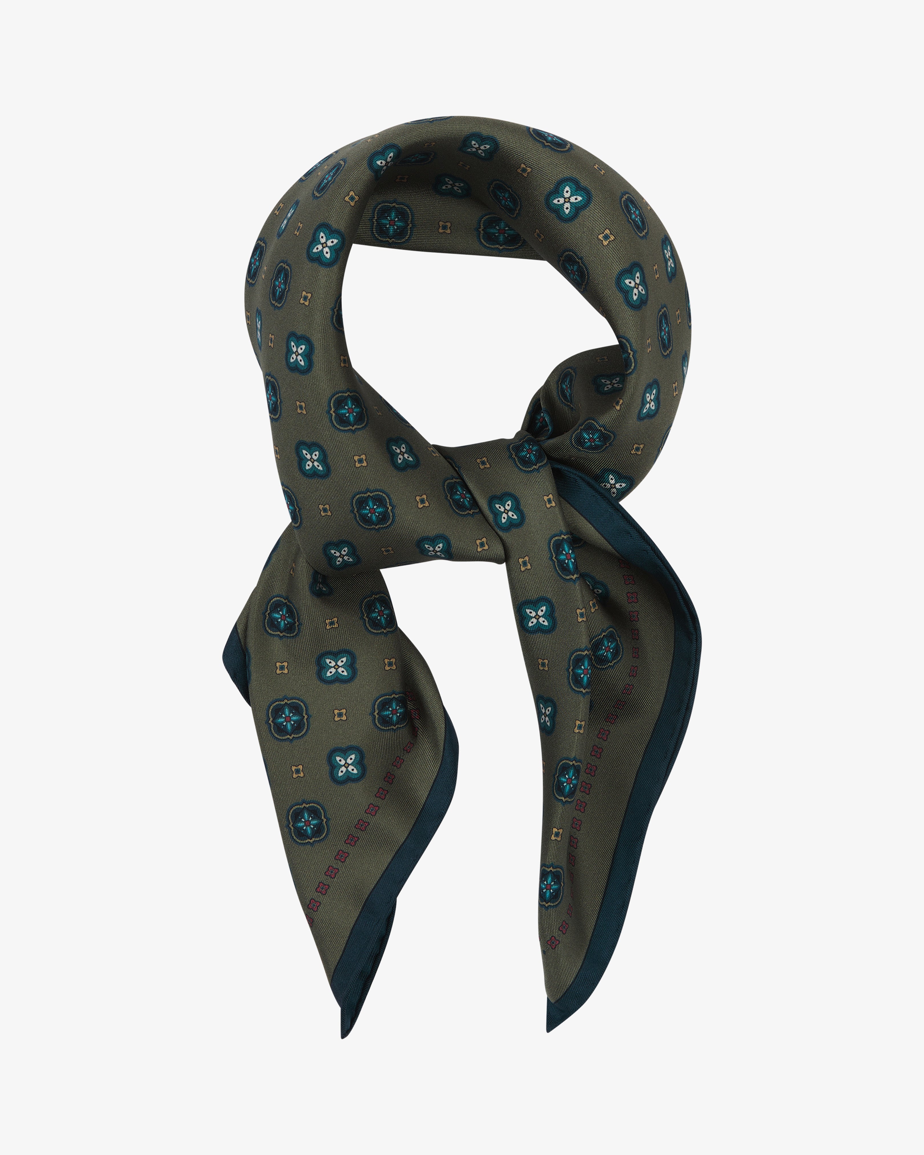 Silk Neckerchief - Chelsea in Olive