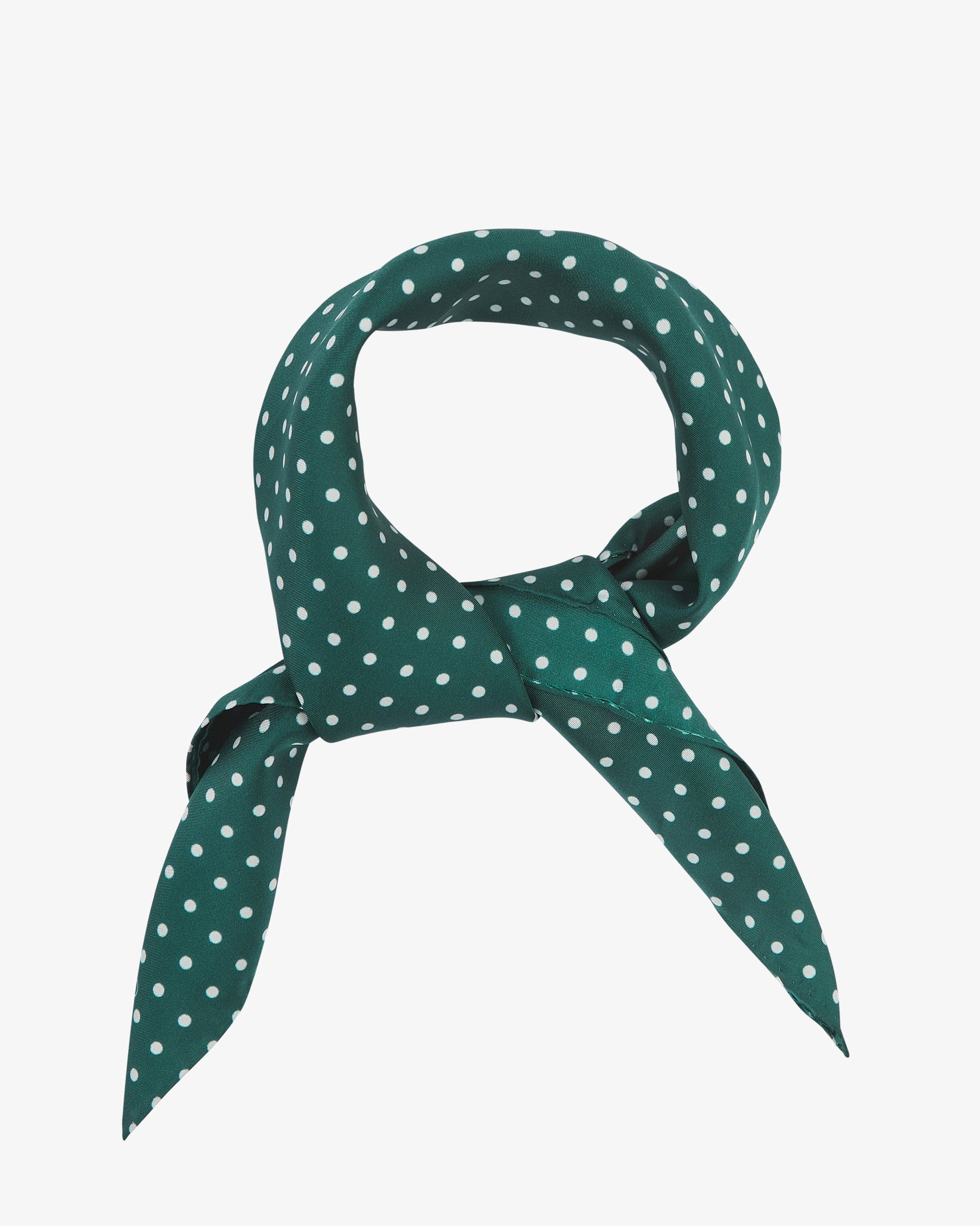 Seidenhalstuch mit Punkten in Racing Green – The Westminster RG