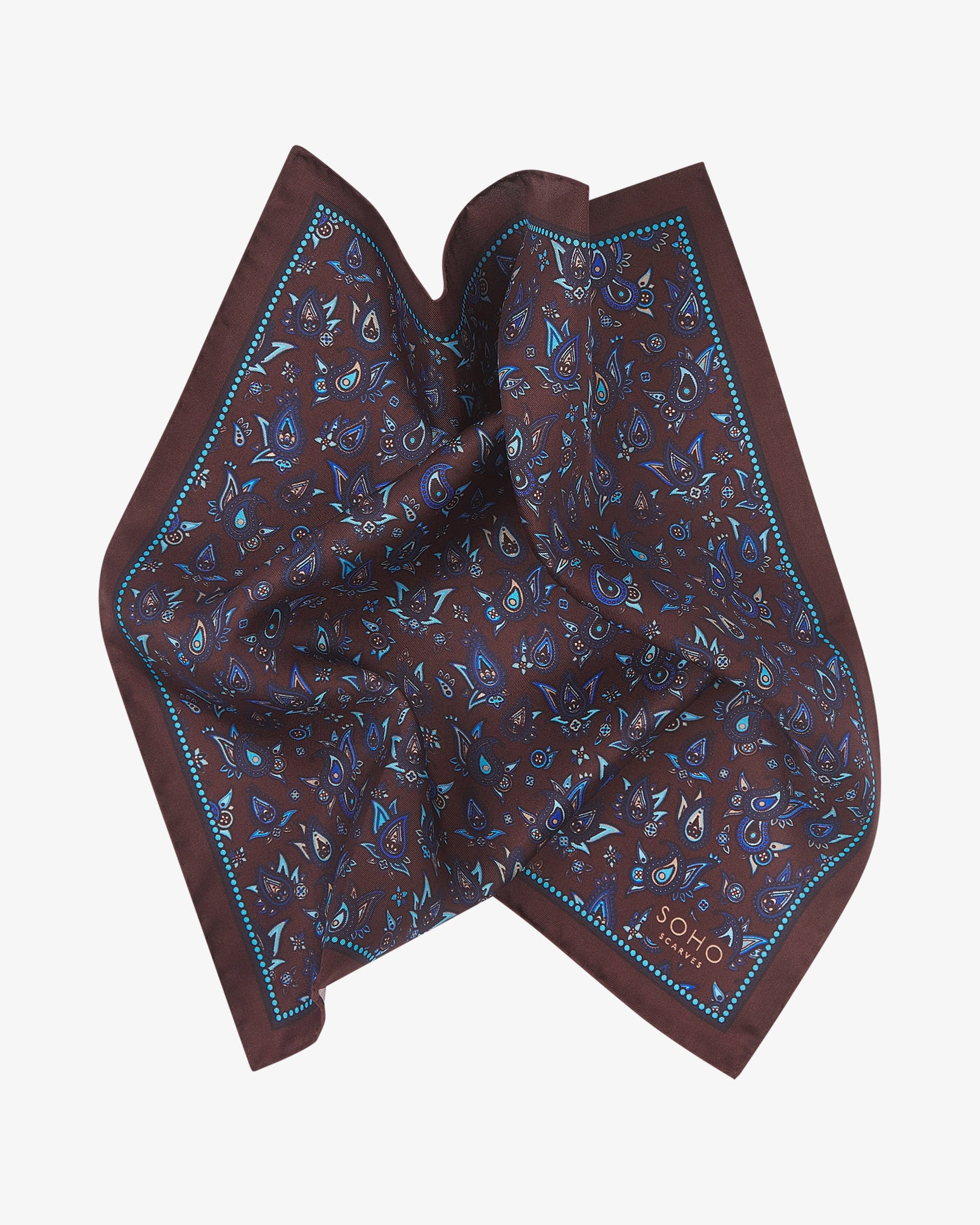 Men's Silk Pocket Square - Buttermere | Mahogany Daze