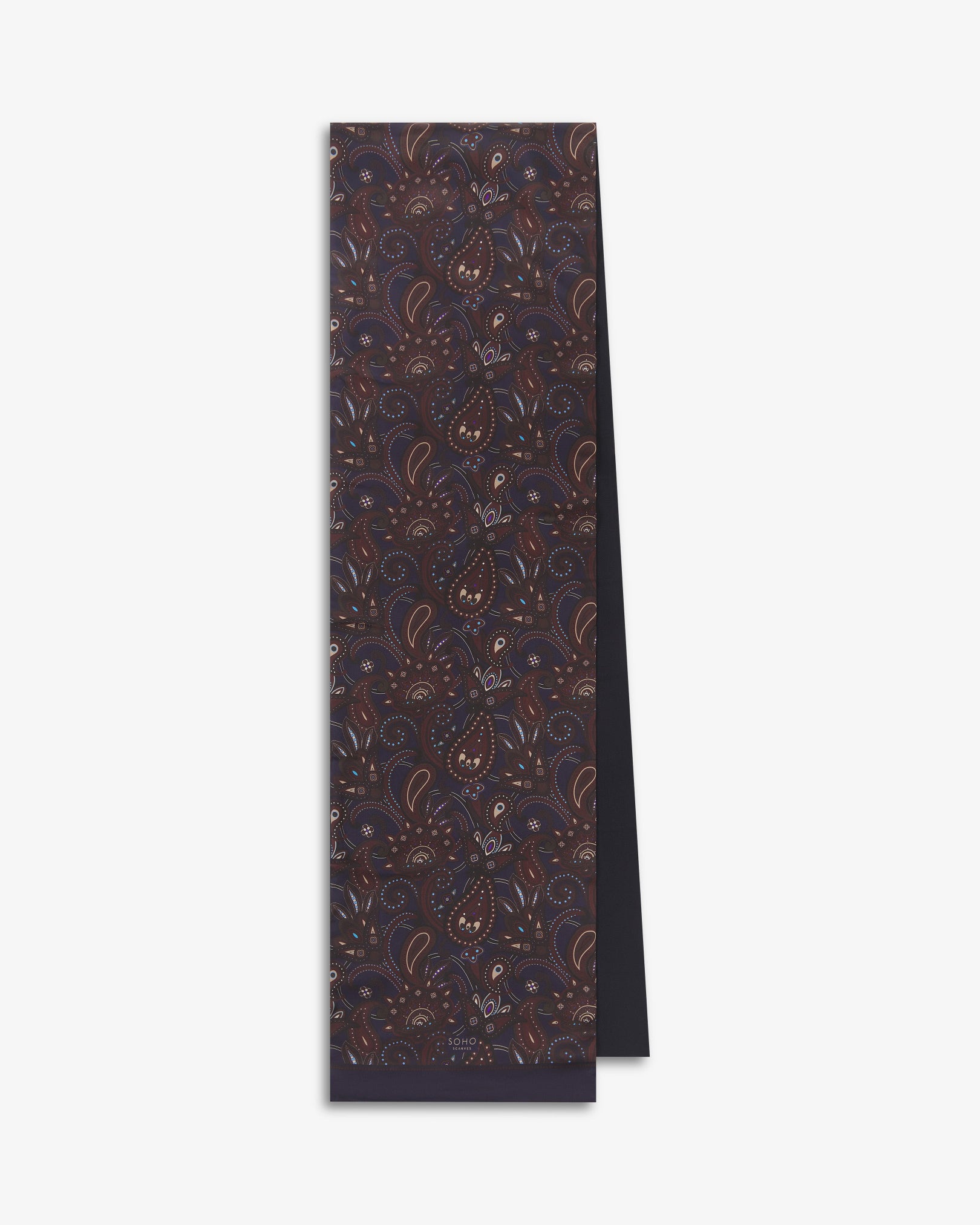 Men's Wool-Backed Silk Dress Scarf - Windermere | Mahogany Daze
