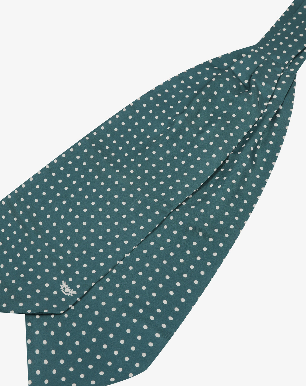 Silk Double Ascot Tie - Polka Dot | Teal
