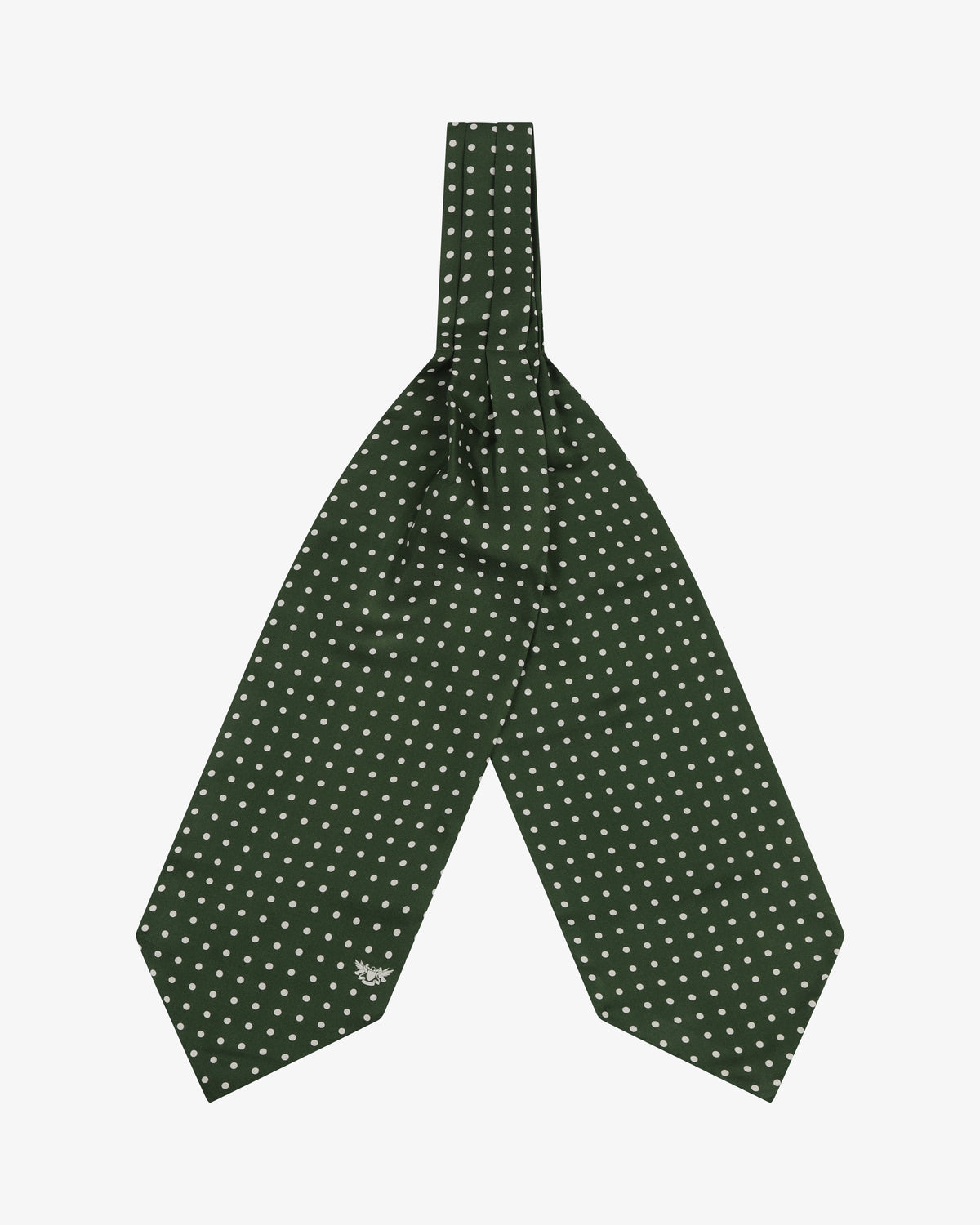 Silk Double Ascot Tie - Polka Dot | Evergreen