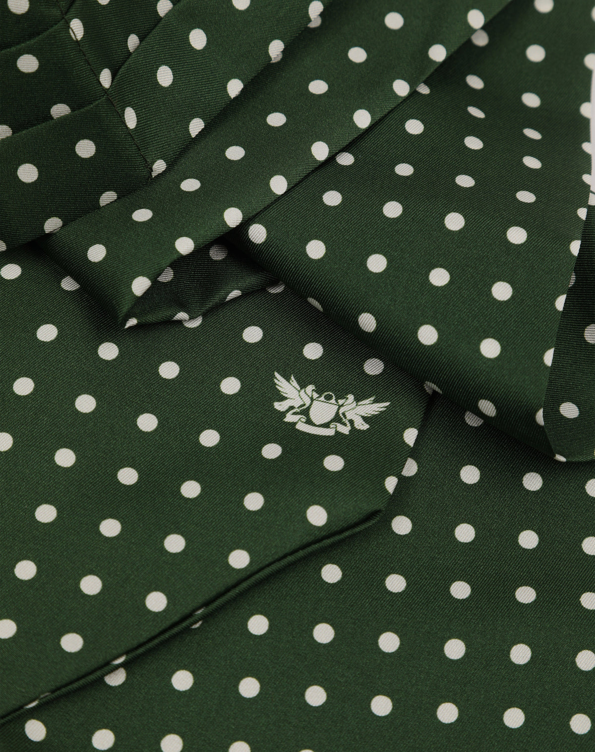 Silk Double Ascot Tie - Polka Dot | Evergreen