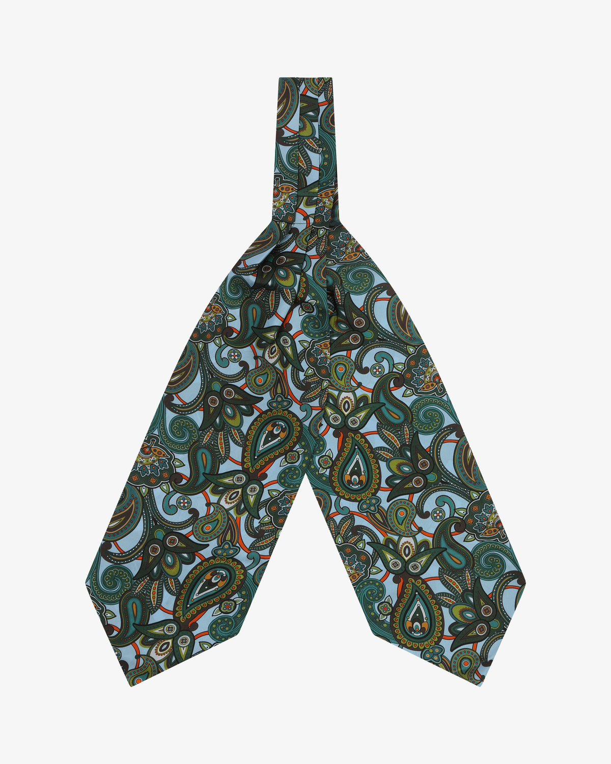 Silk Double Ascot Tie - The Windermere | Ice Blue