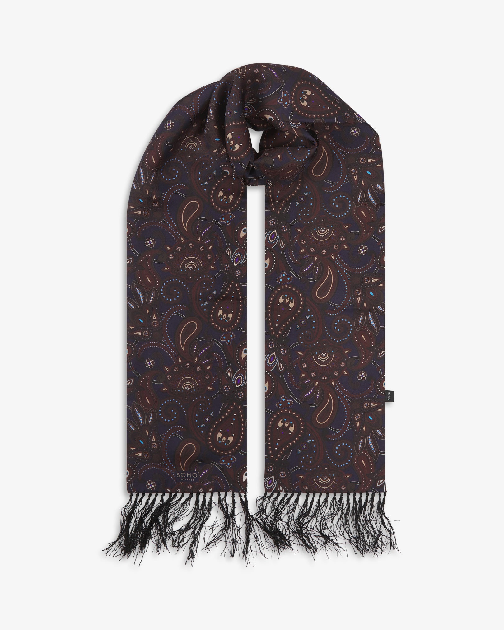 Men's Silk Aviator Scarf - Windermere | Mahogany Daze