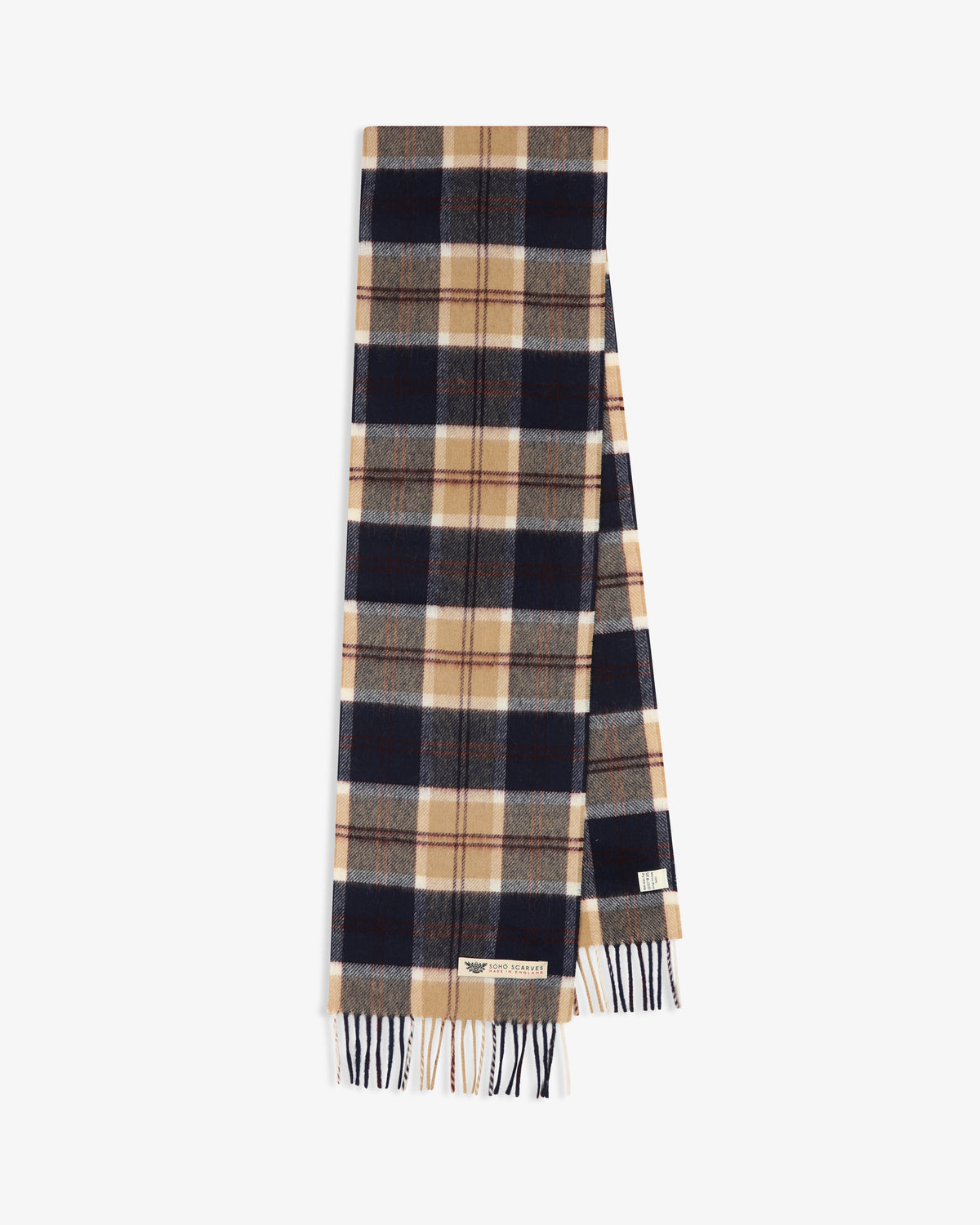 UK Wool Scarf - Highlands Bannock in Navy