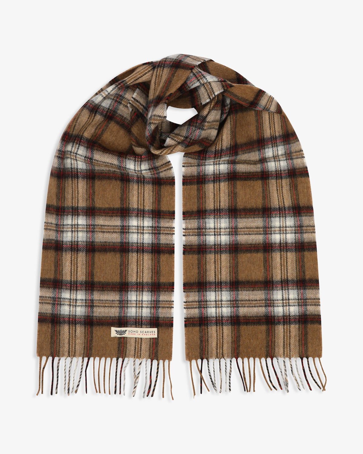UK Wool Scarf - Highlands Stewart in Camel