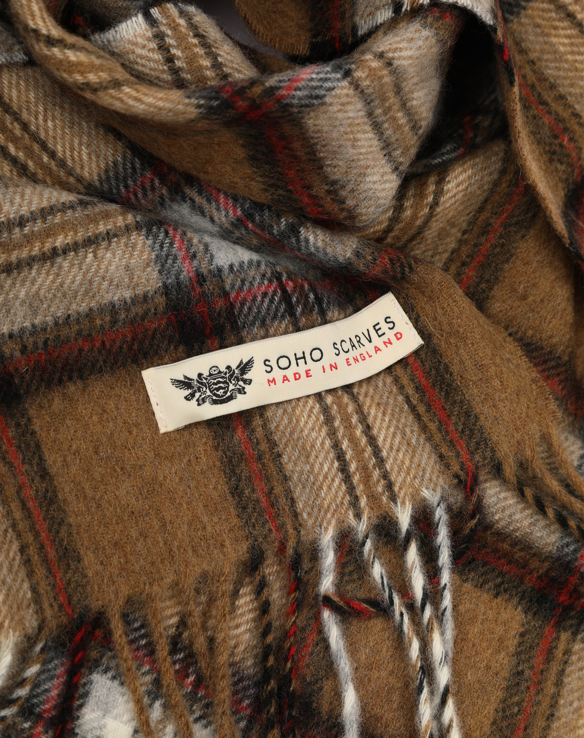 UK Wool Scarf - Highlands Stewart in Camel