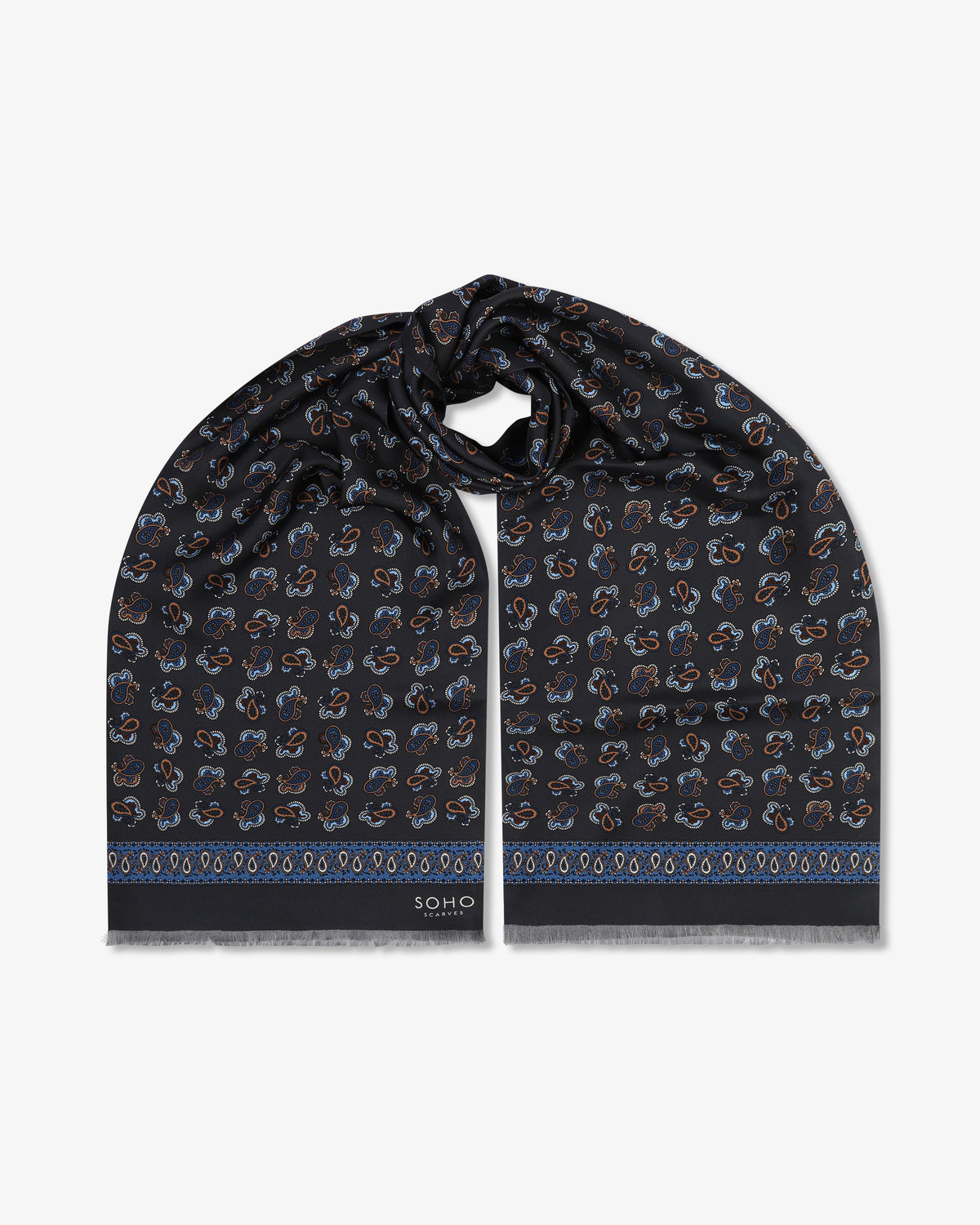 UK Silk Scarf - Hookstone | Charcoal