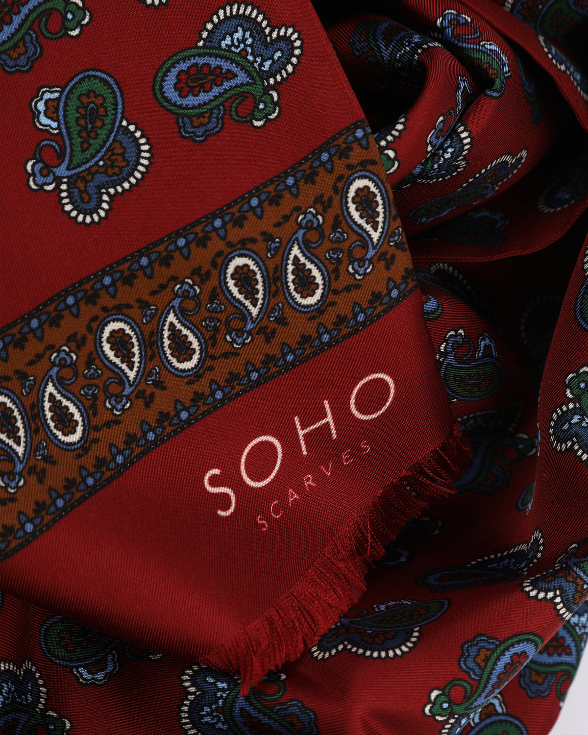 UK Silk Scarf - Hookstone | Red