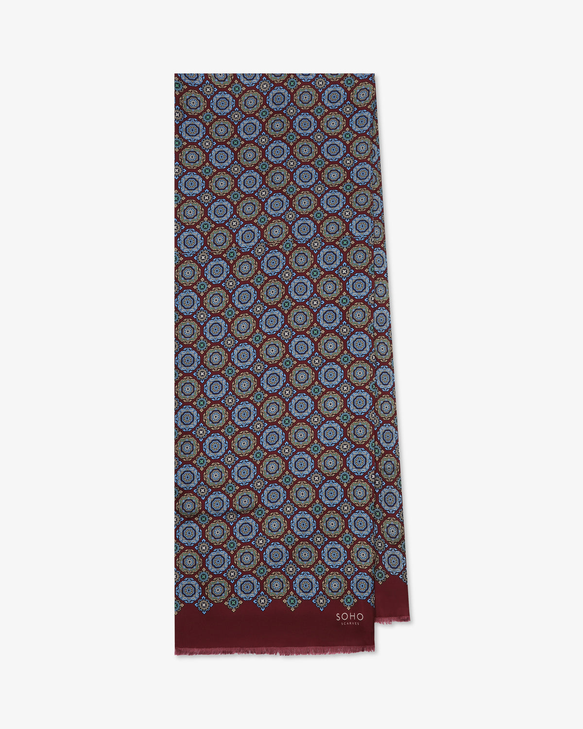 UK Silk Scarf - Fitzrovia | Burgundy