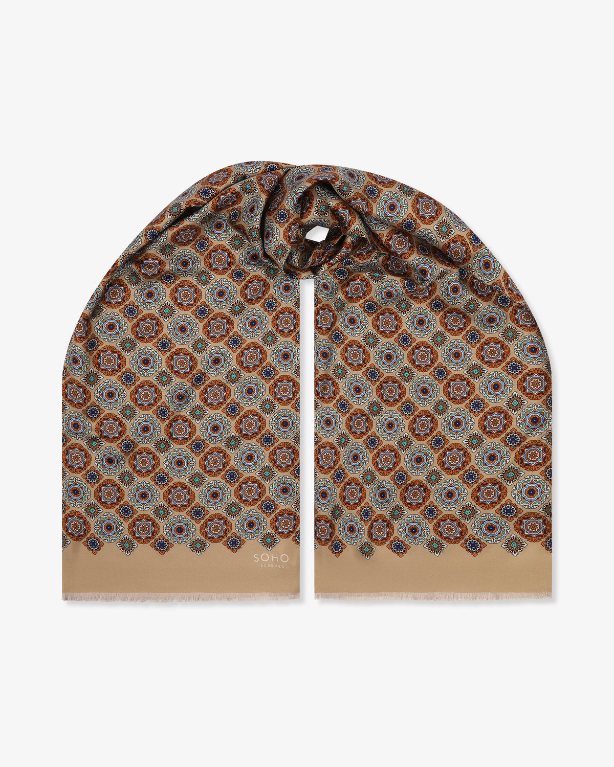 UK Silk Scarf - Fitzrovia | Hazelnut