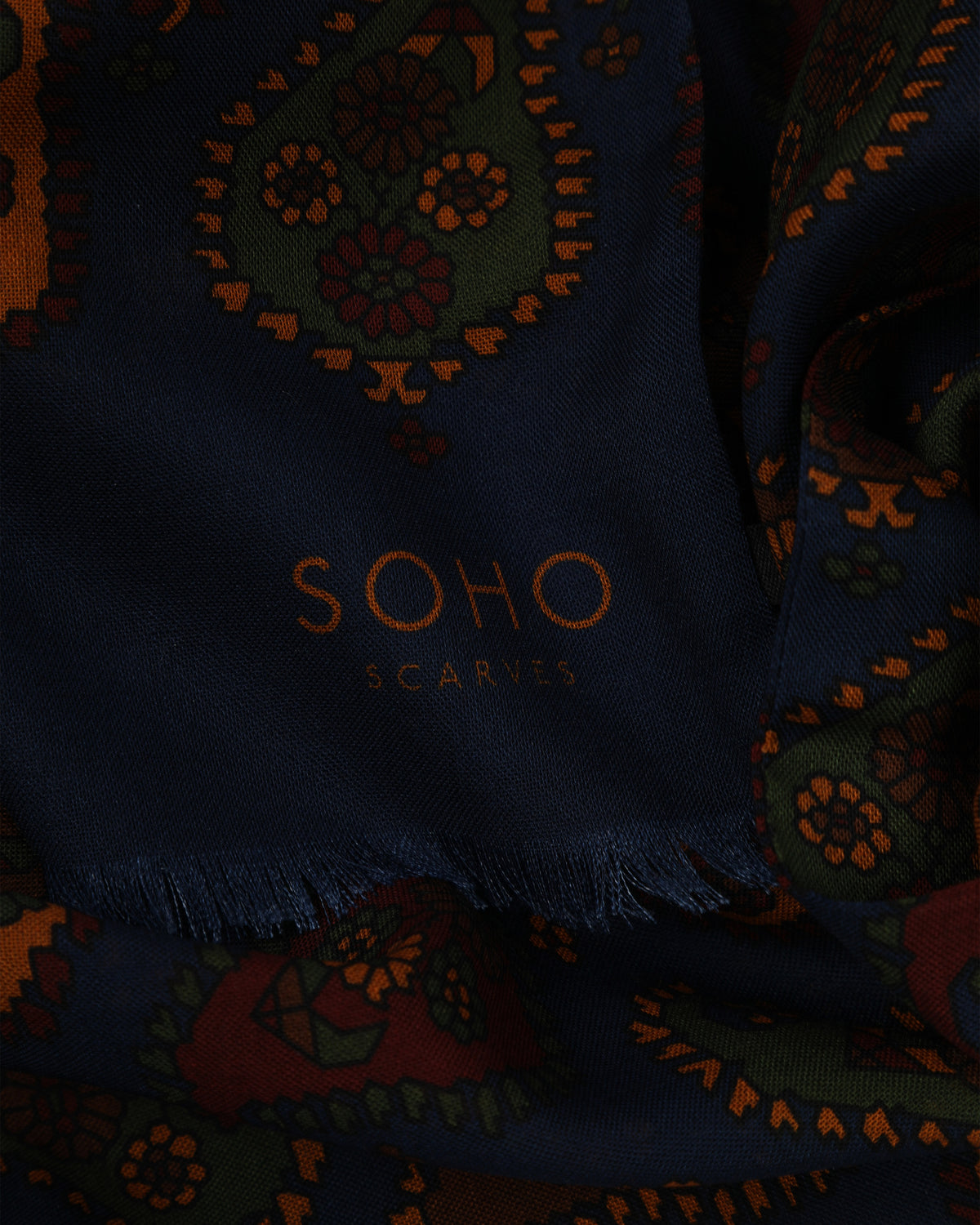 UK Wool and Silk Scarf - Oatlands - Blue