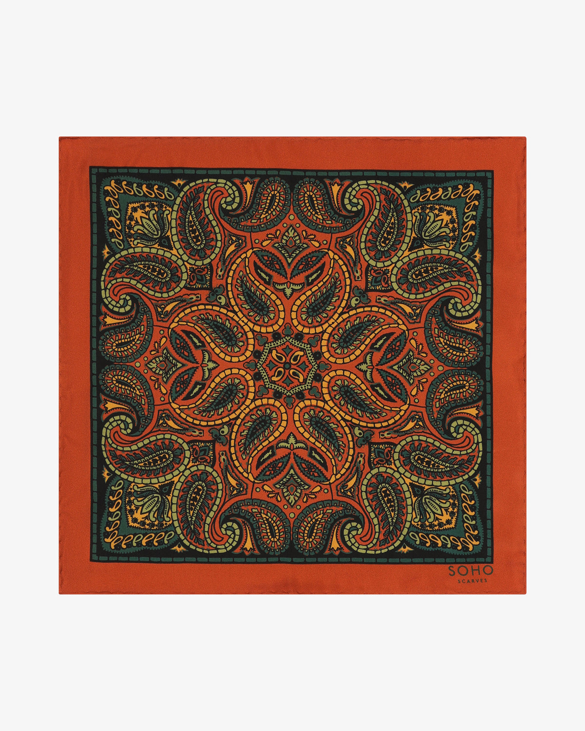 UK Silk Pocket Square - Starbeck | Rust