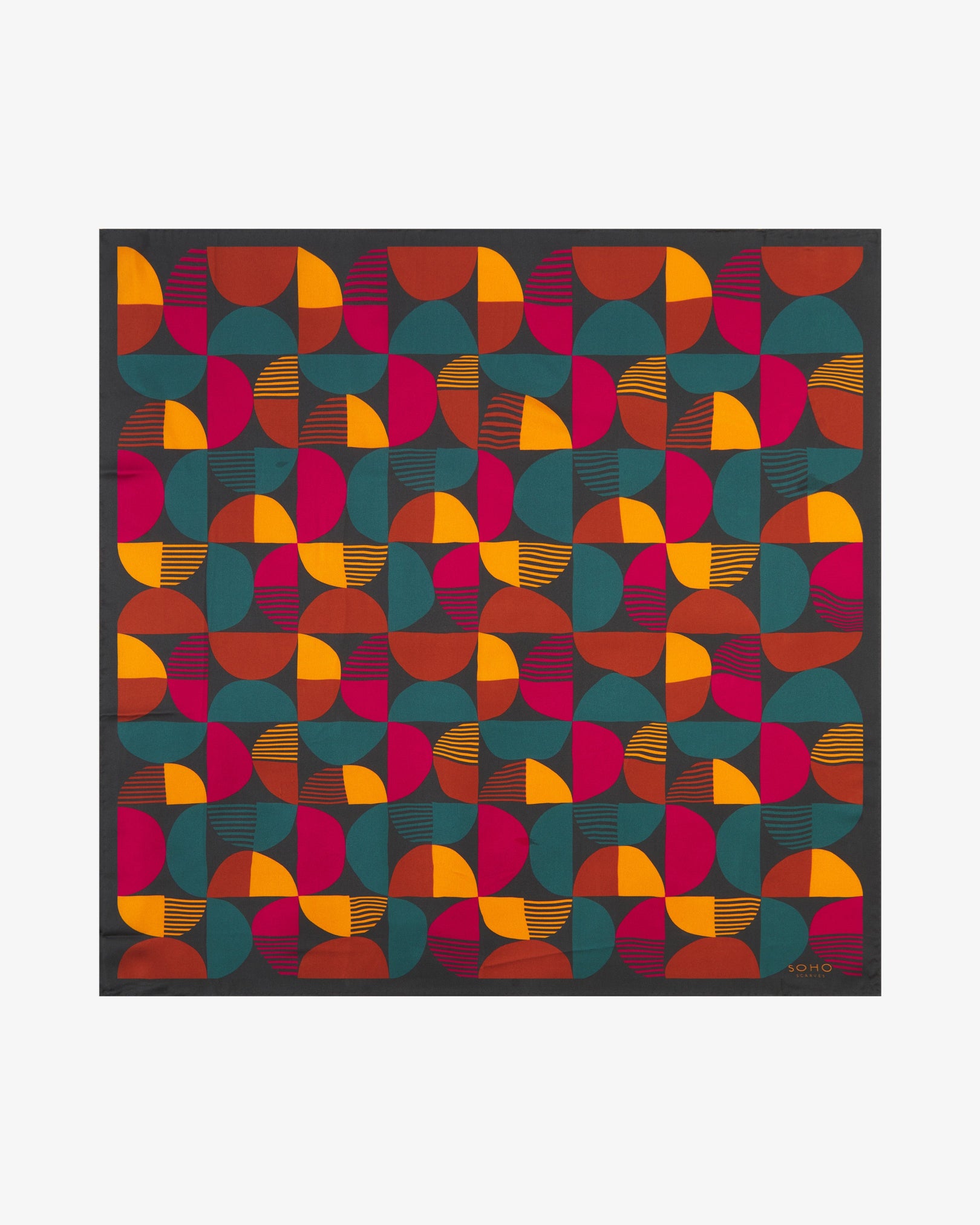 シルク バウハウス ネッカチーフ - レトロ ティール ワン