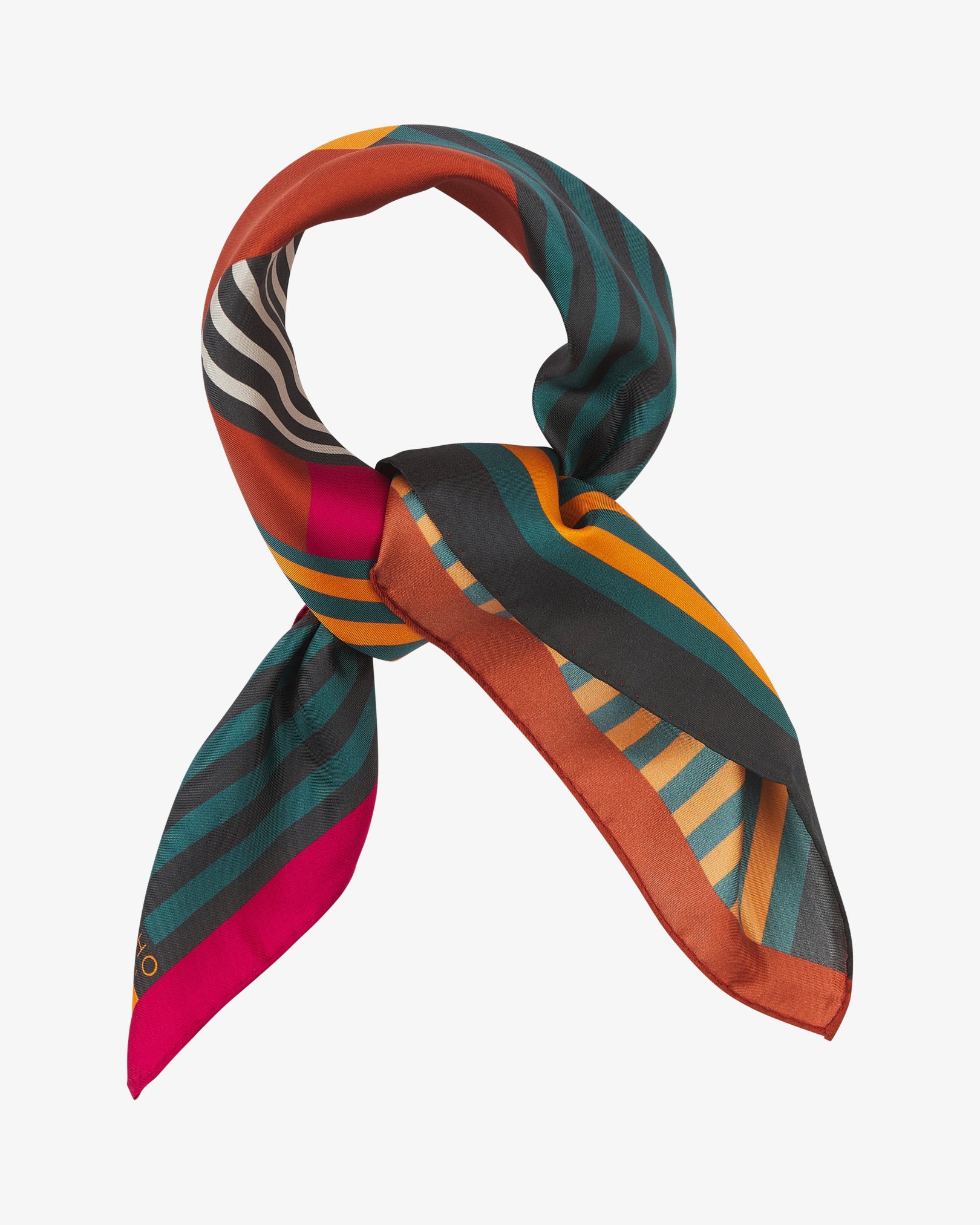 Silk Bauhaus Neckerchief - Teal Tower