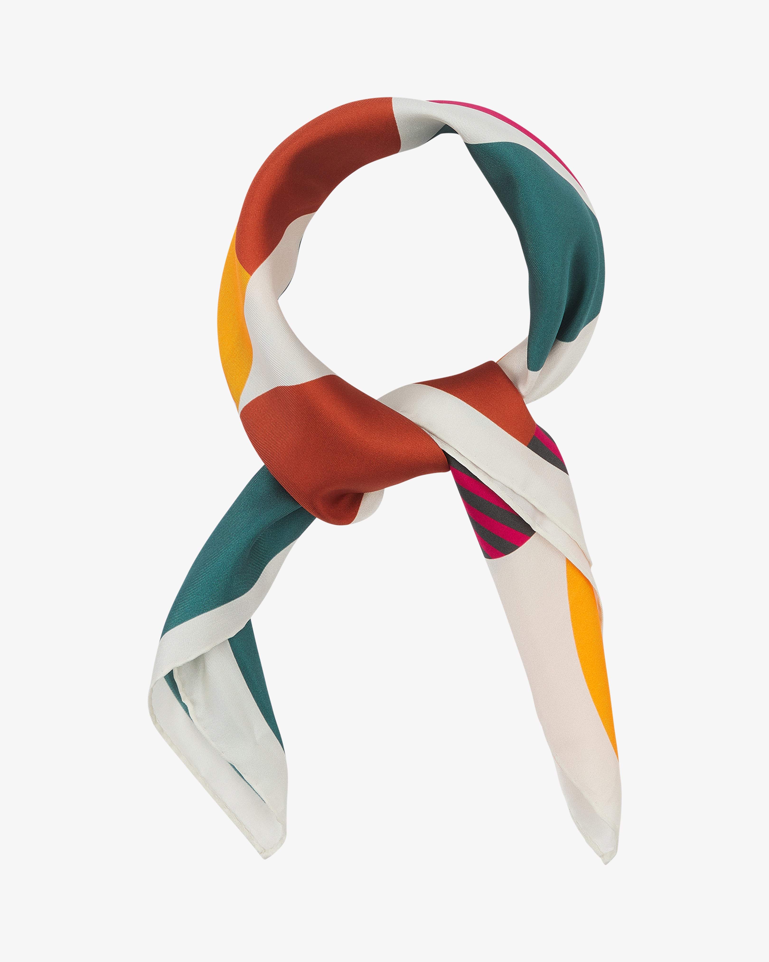 Silk Bauhaus Neckerchief - Retro Teal Two