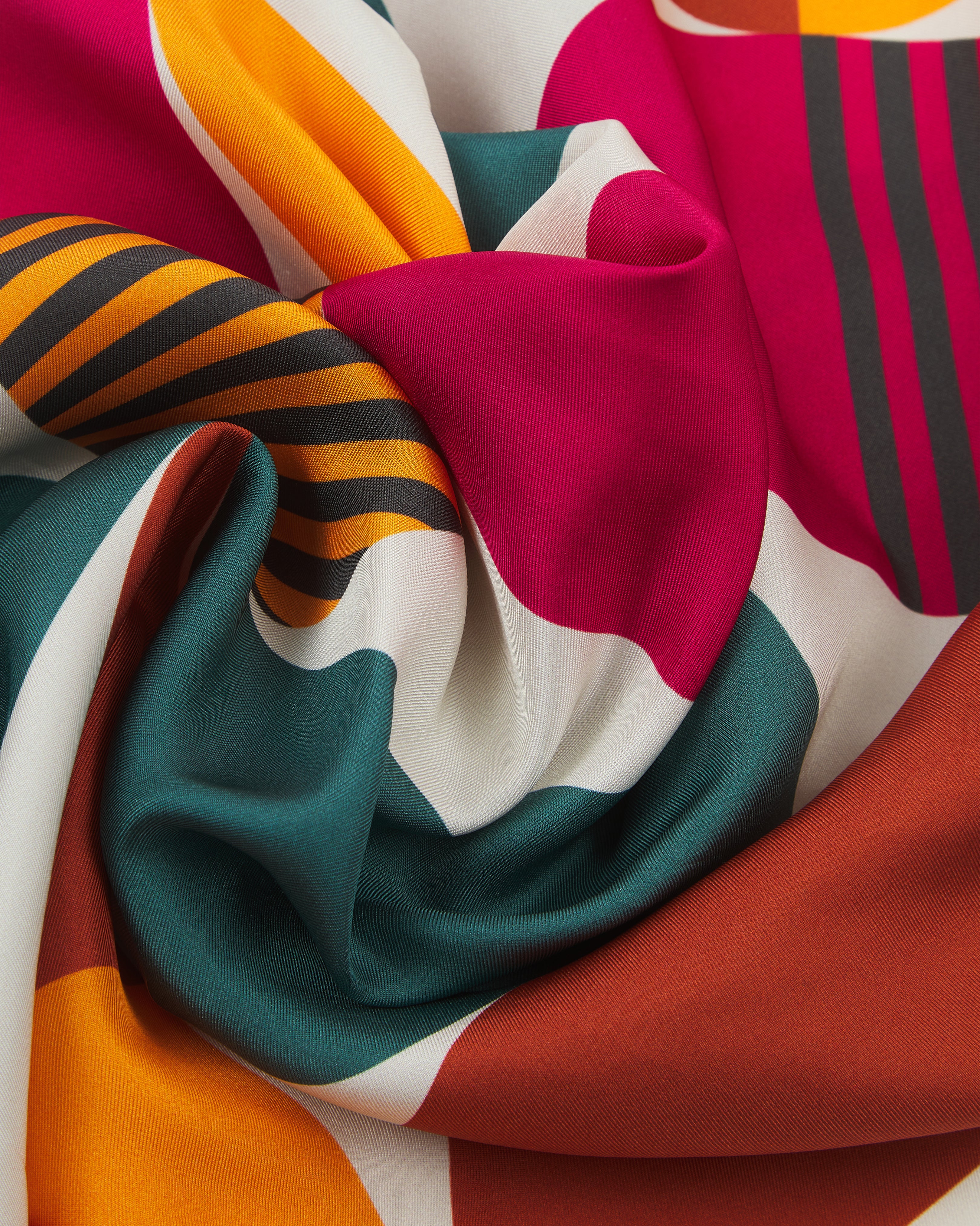 Silk Bauhaus Neckerchief - Retro Teal Two