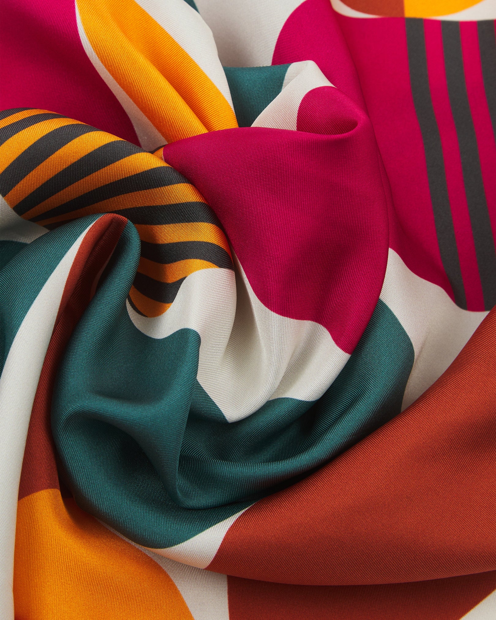 Silk Bauhaus Neckerchief - Retro Teal Two