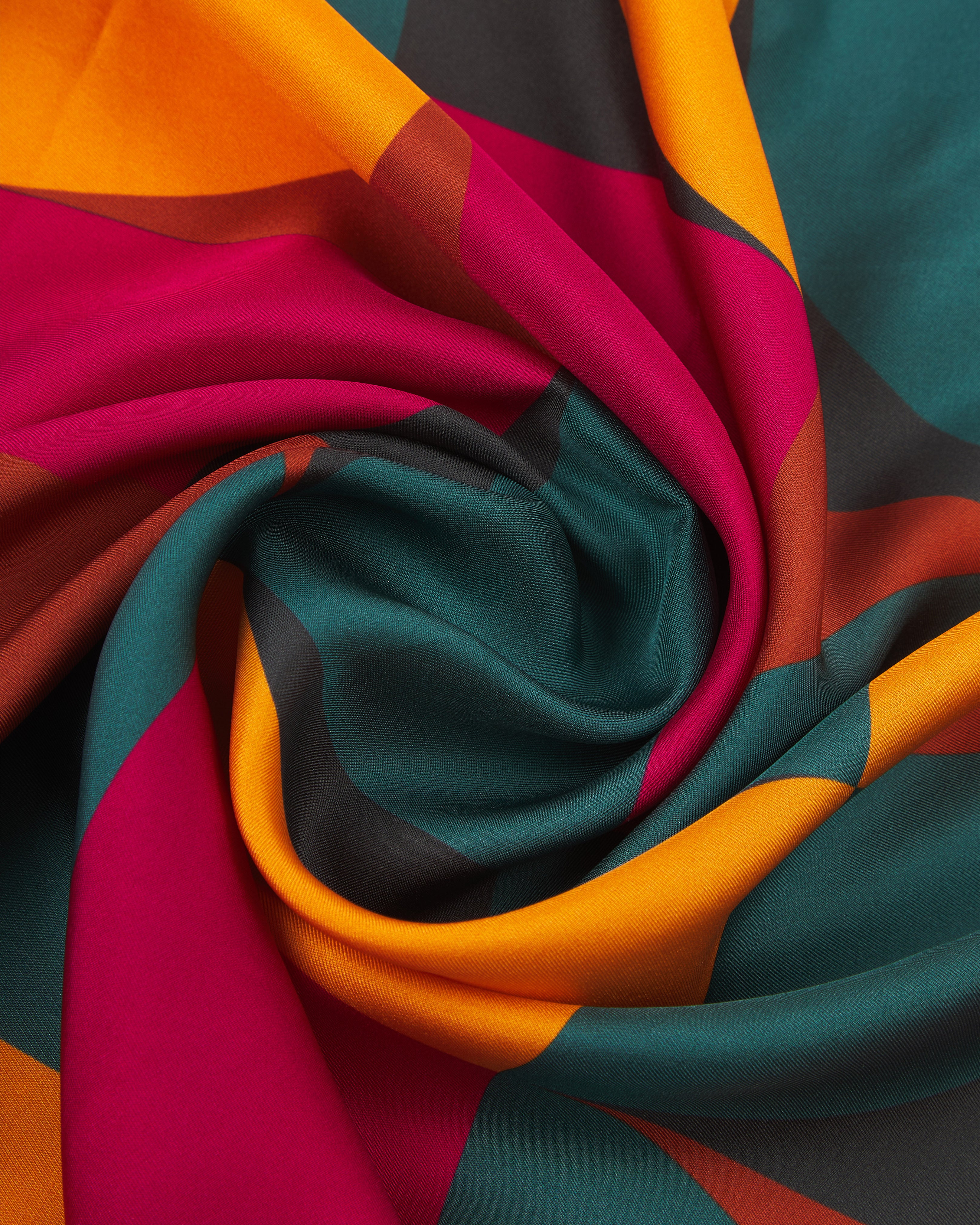 Silk Bauhaus Neckerchief - Retro Teal Four