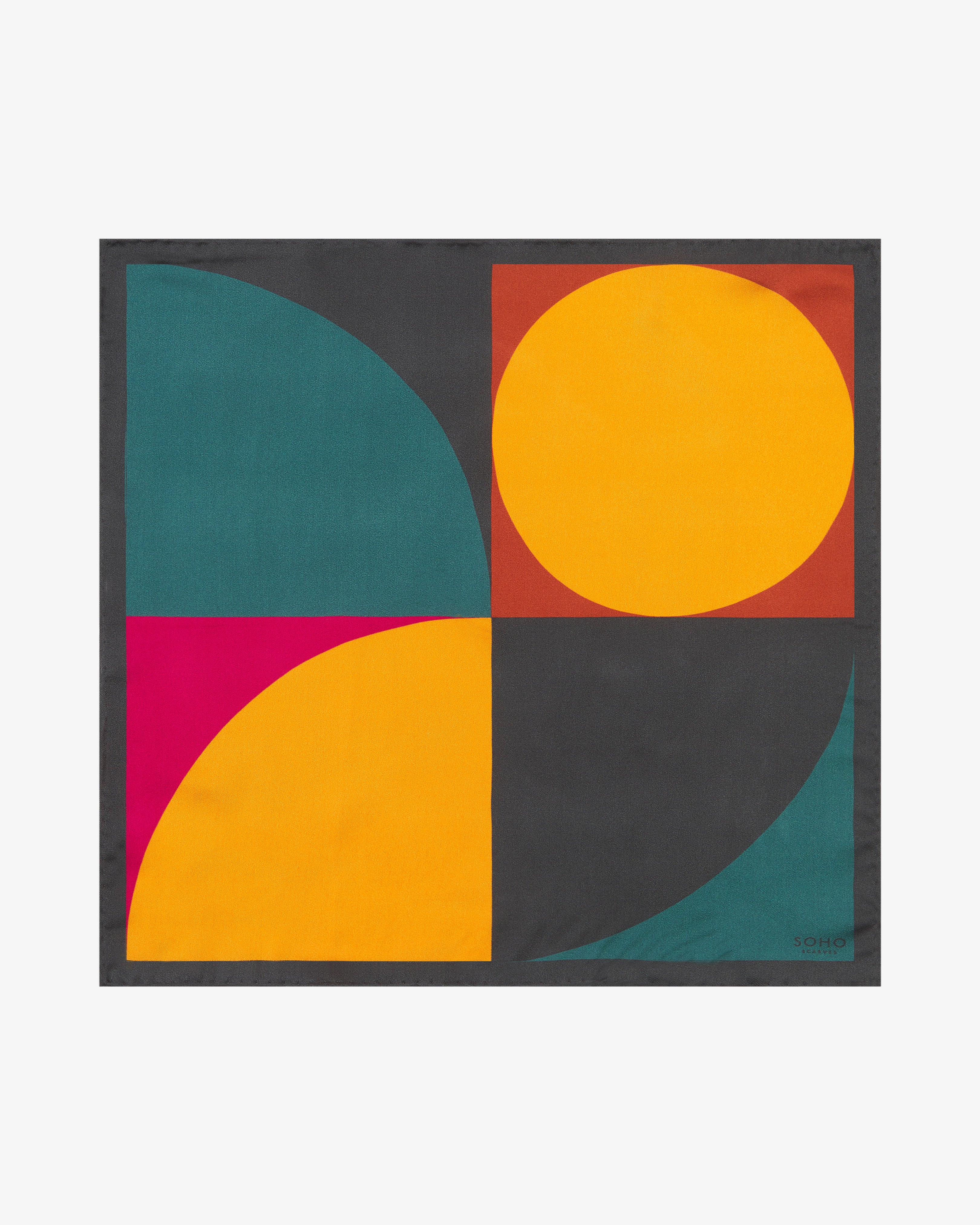 Men's Silk Pocket Square - Retro Teal Three