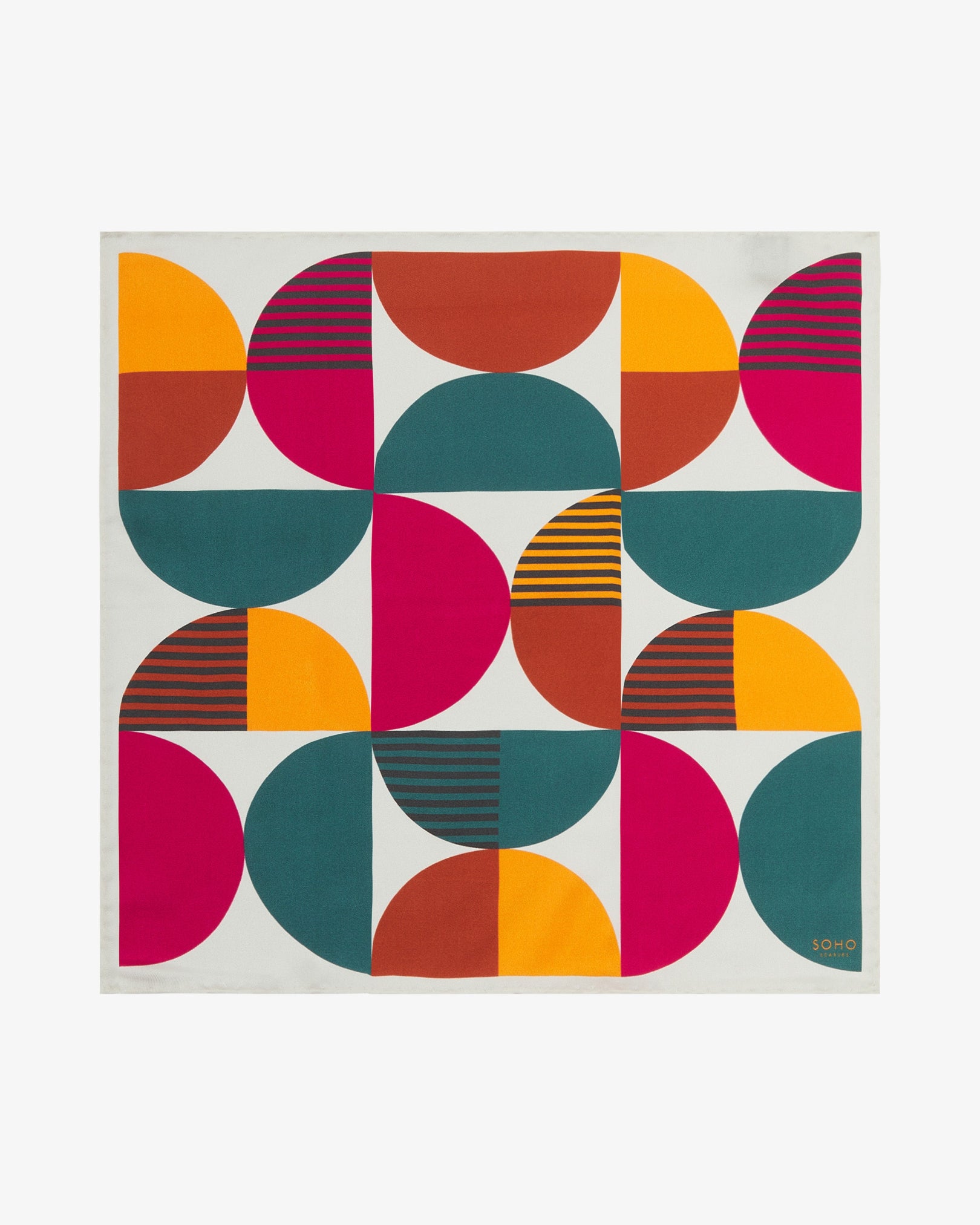 Silk Pocket Square - Retro Teal Two