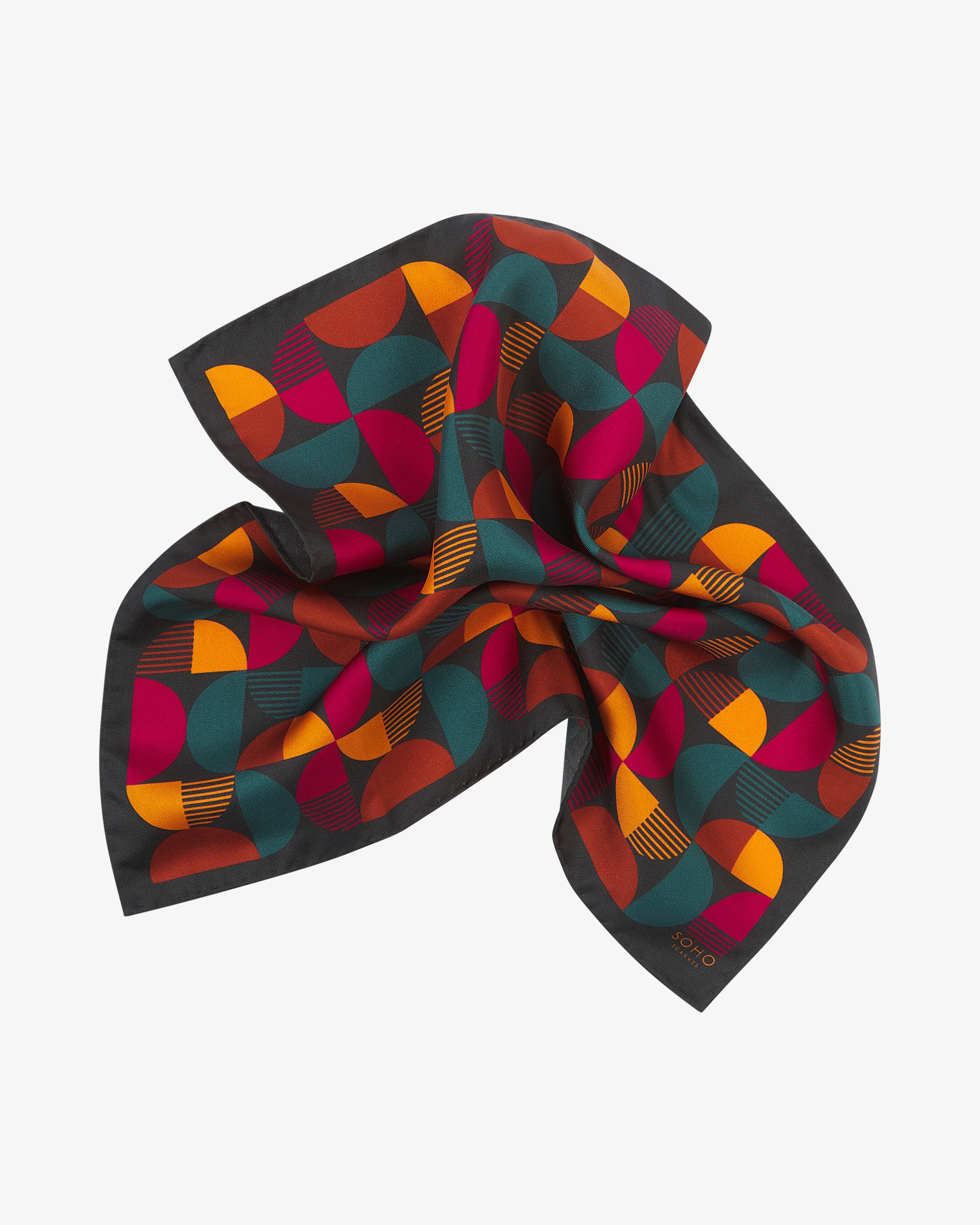 Men's Silk Pocket Square - Retro Teal One