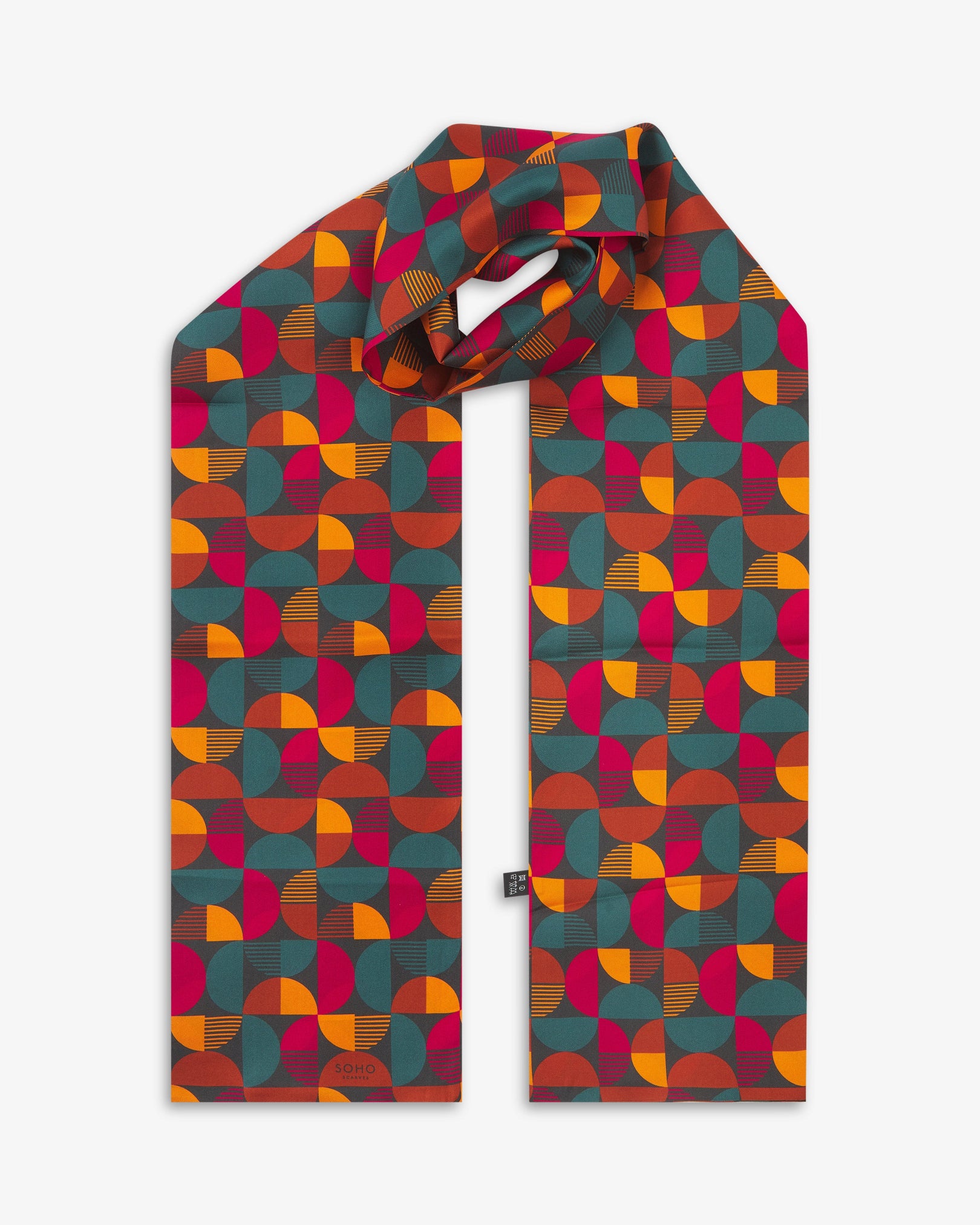 Men's Silk Bauhaus Scarf - Retro Teal One