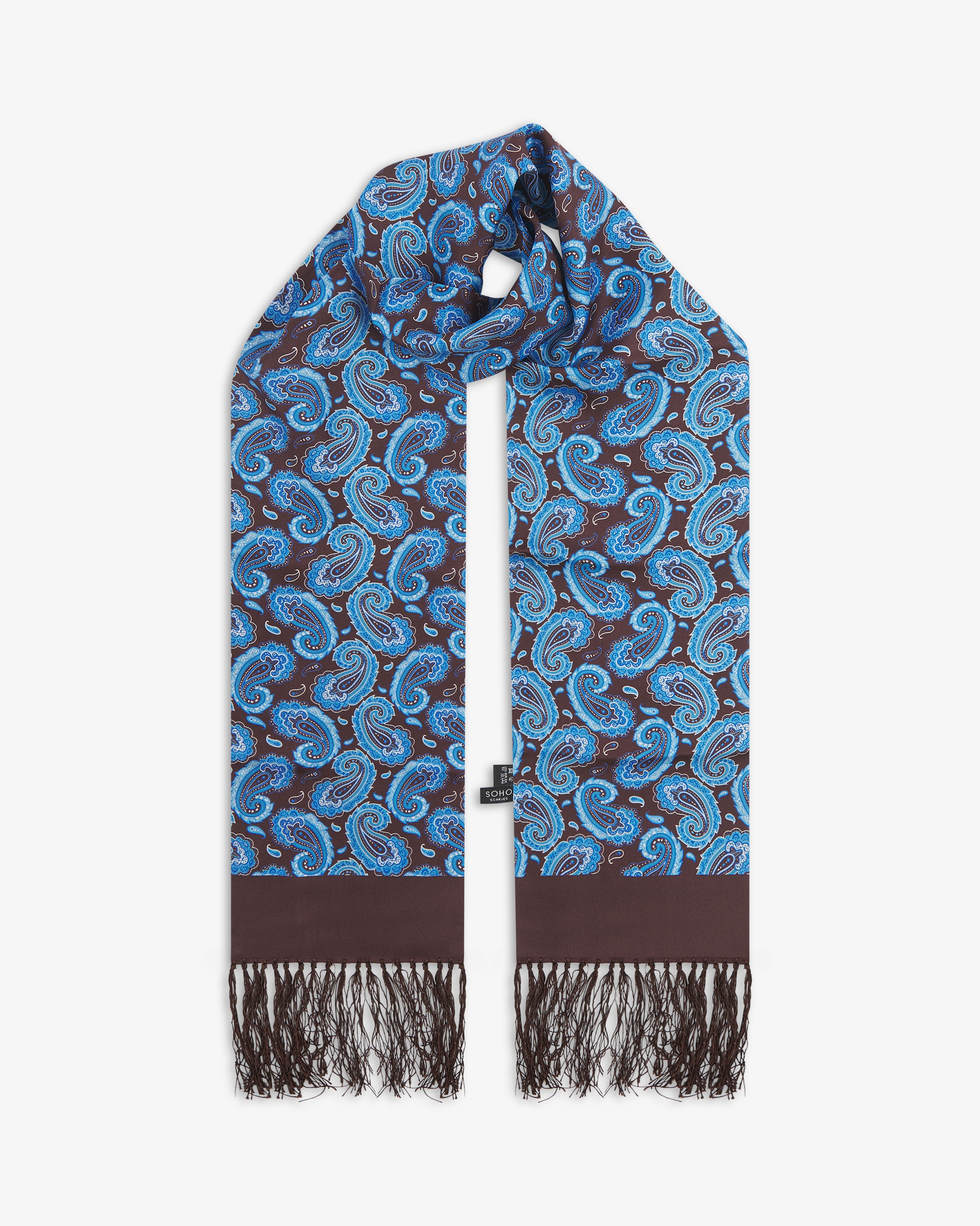 Men's Silk Aviator Scarf in Paisley - The Myers Aviator