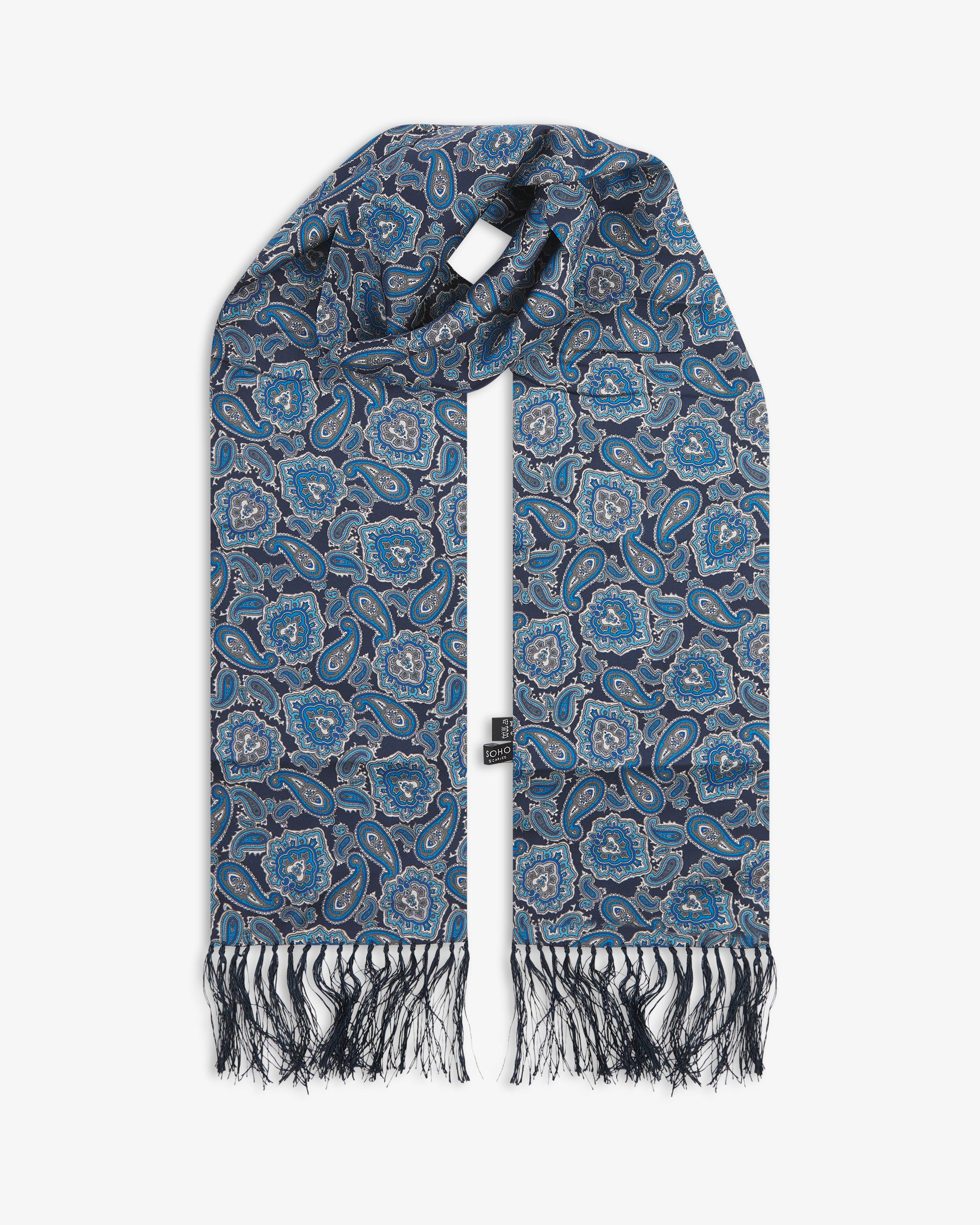 Men's Silk Aviator Scarf in Paisley - The Dezon Aviator