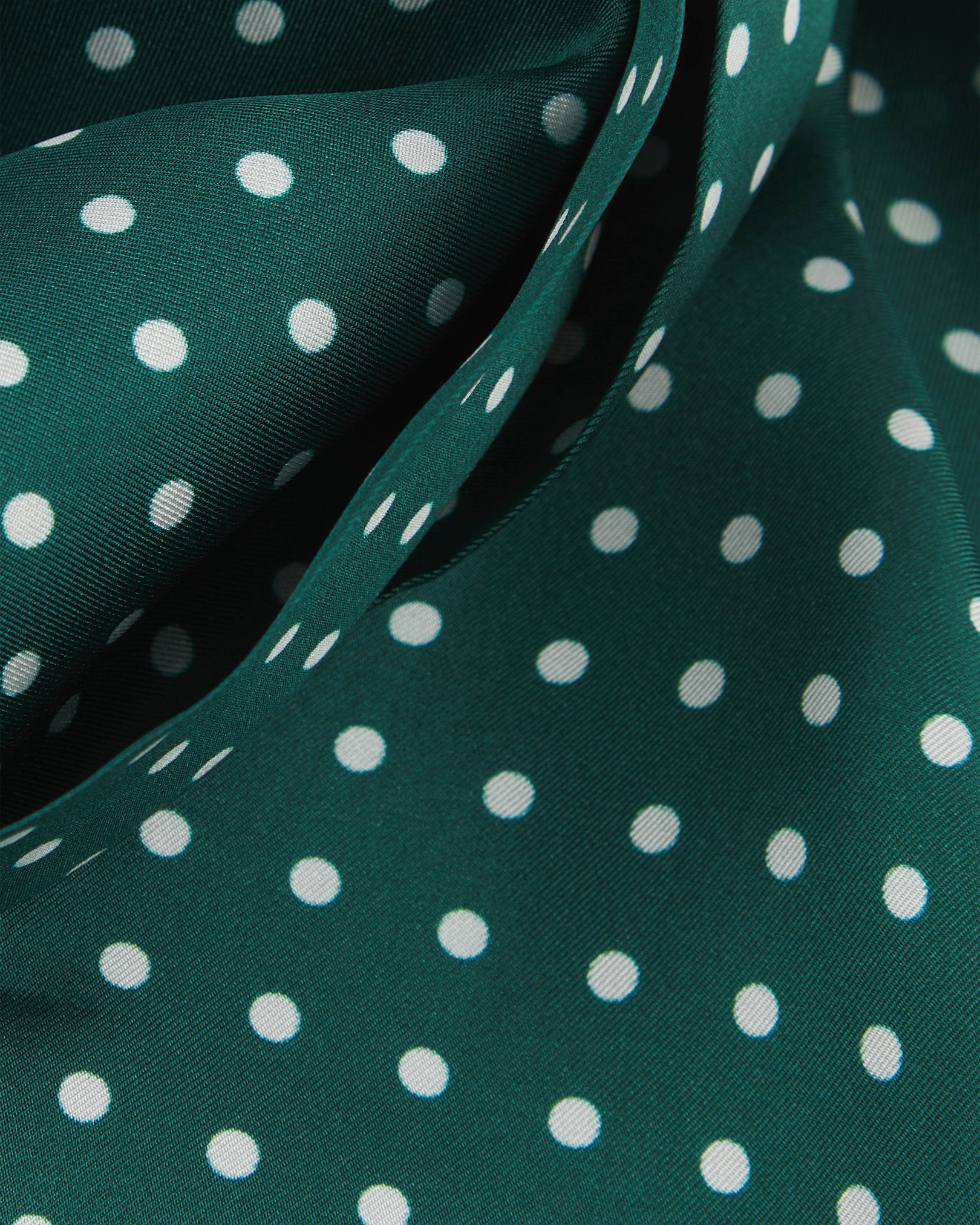 Men's Silk Polka Dot Aviator Scarf in Racing Green - The Westminster RG Aviator