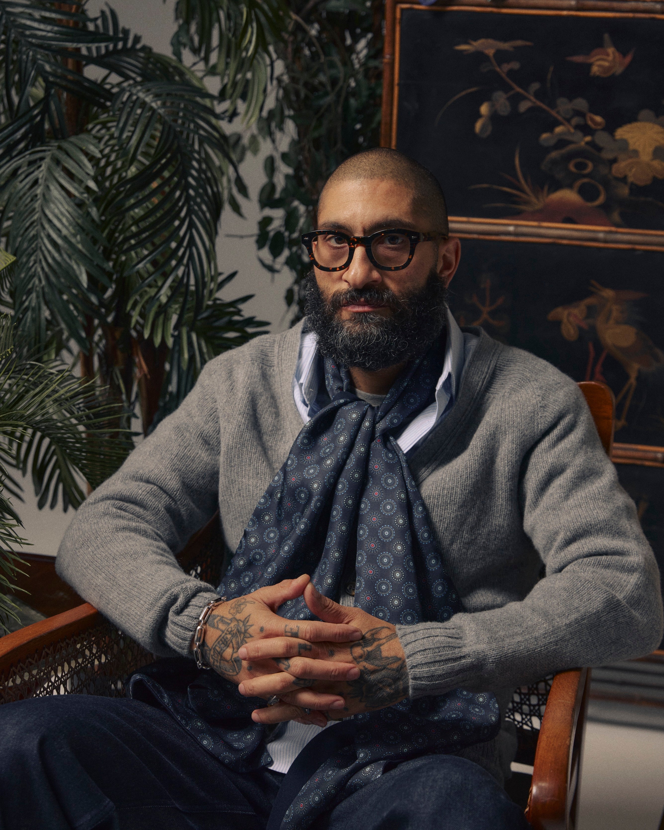 Men's Wool-Backed Silk Dress Scarf - Seattle | Gardenia