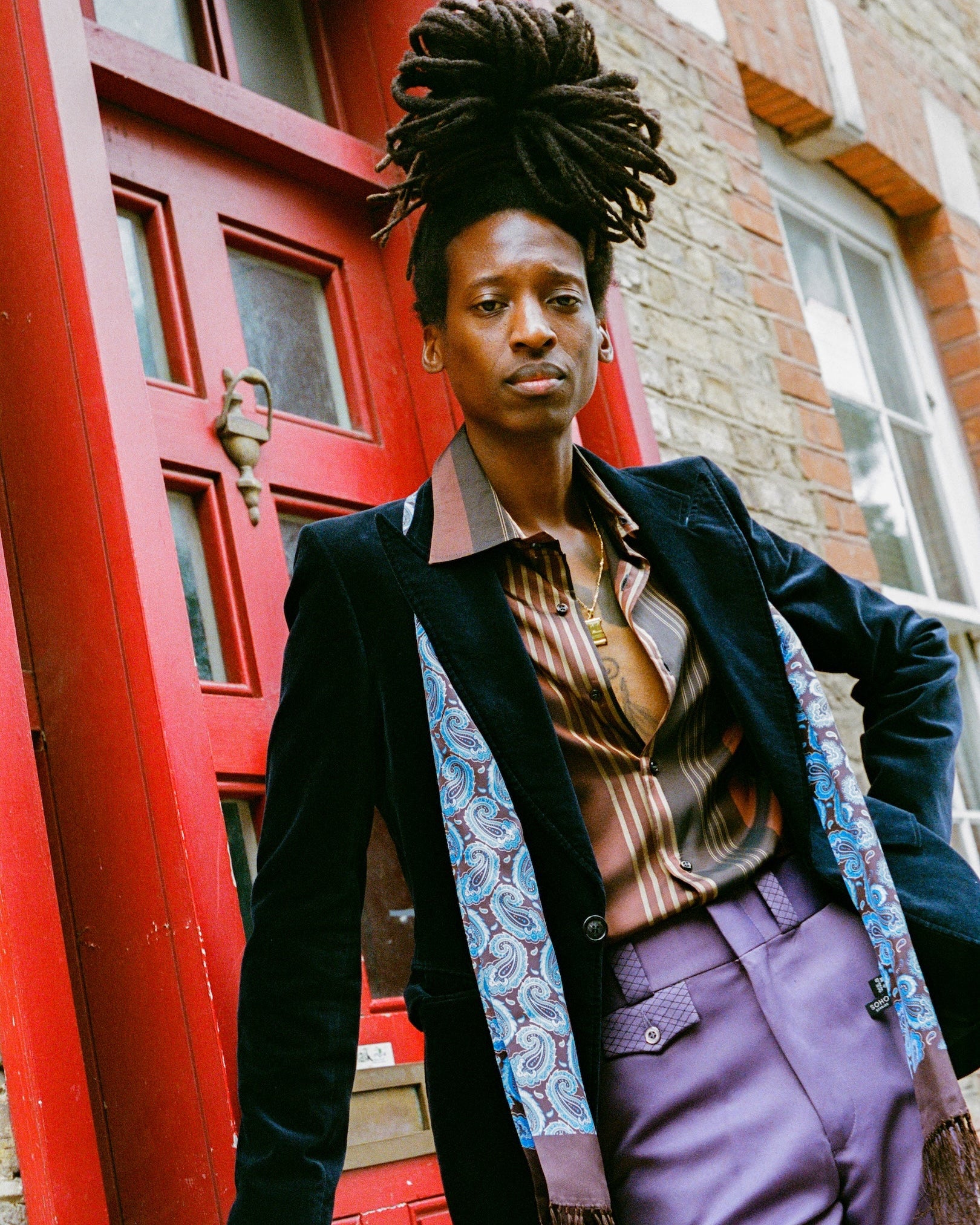 Men's Silk Aviator Scarf in Paisley - The Myers Aviator