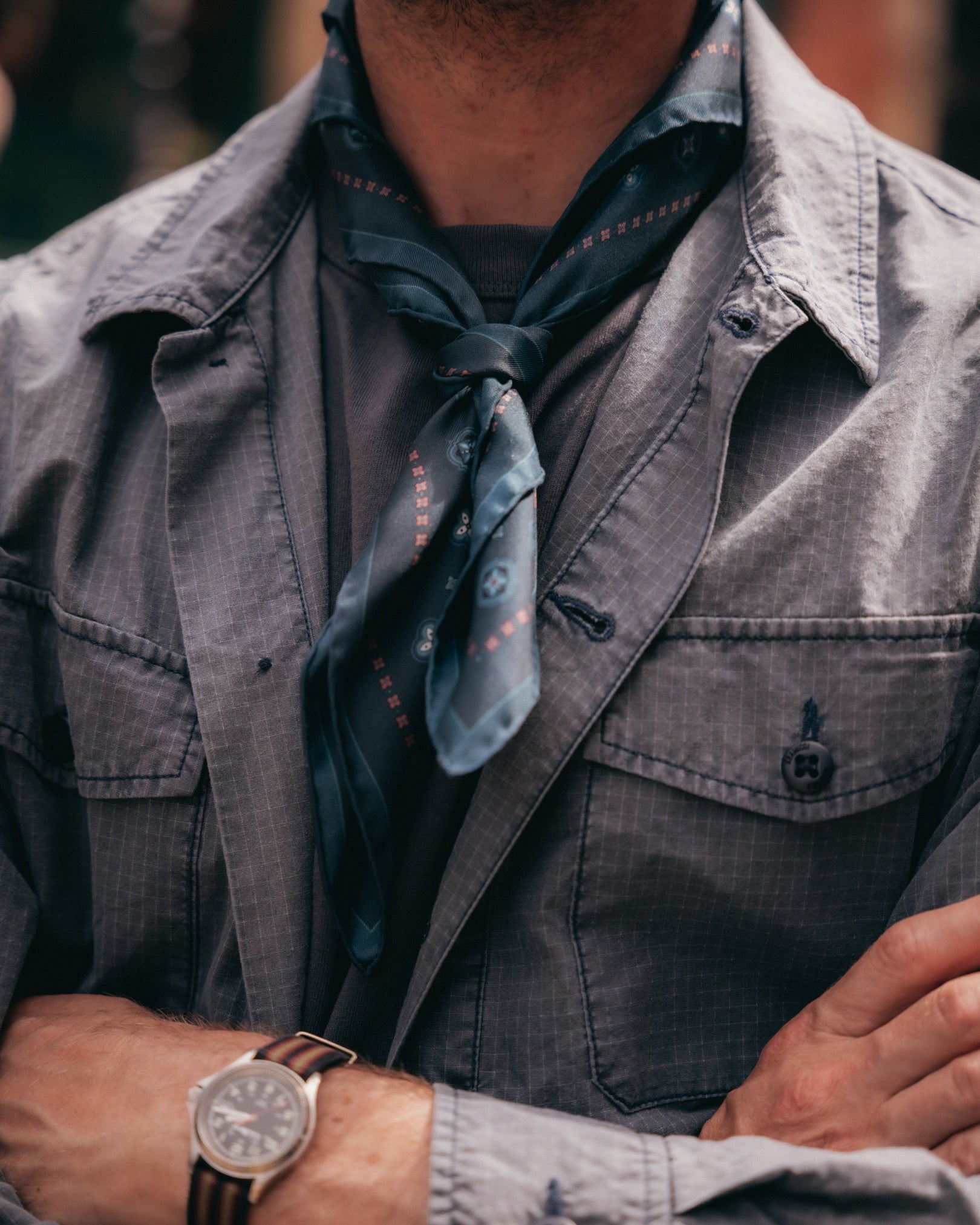 Seidenhalstuch – Chelsea in Indigo