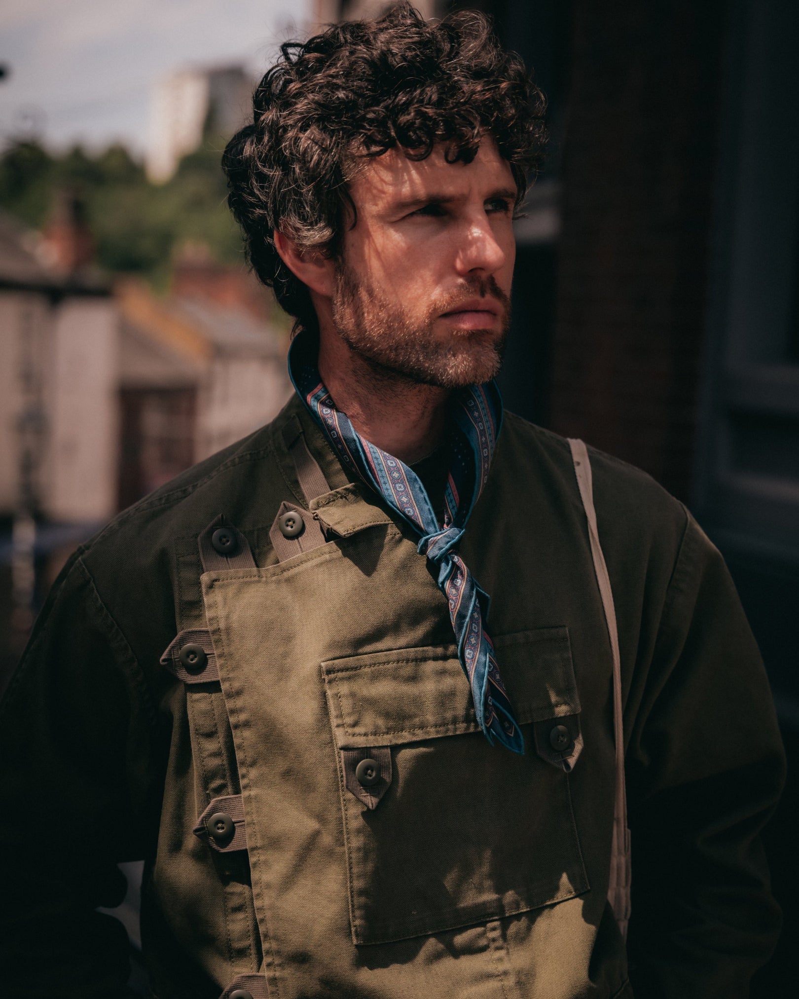 Seidenhalstuch – Chiswick in Indigo
