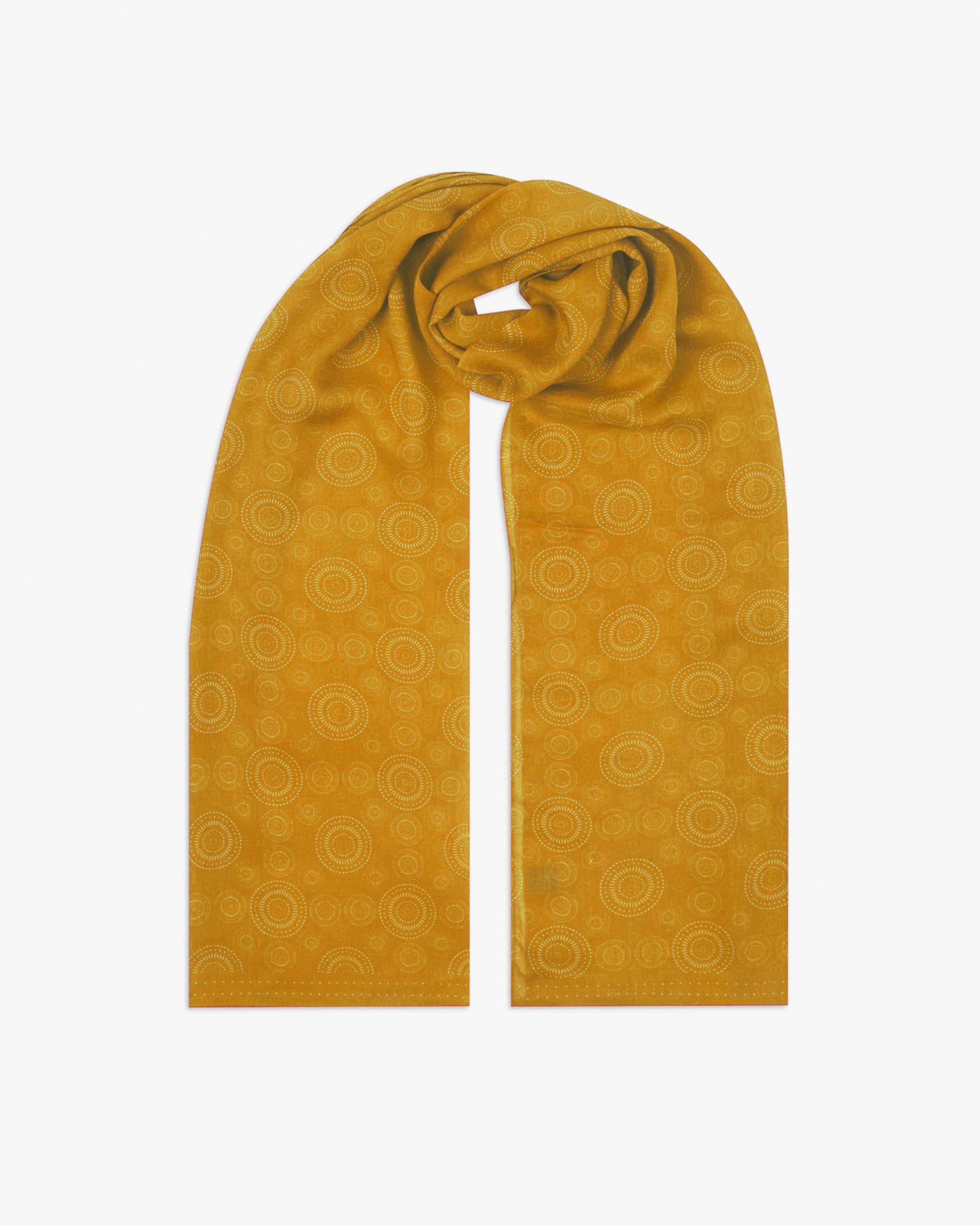 Circles in Desert Clay - Bohemian Lightweight Wide Scarf