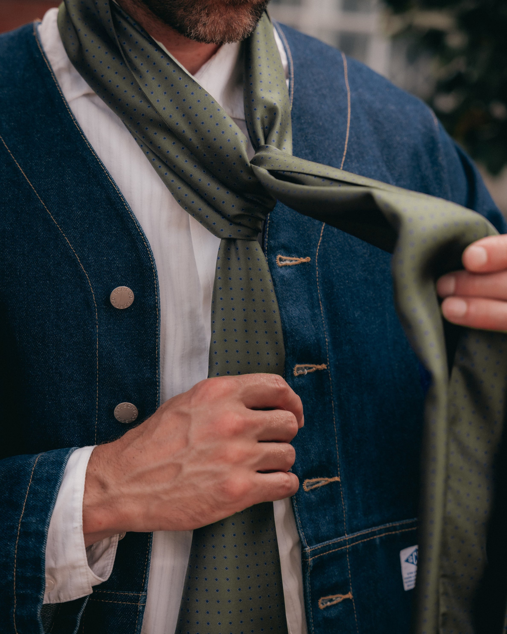 UK Silk Scarf - Chiswick | Olive