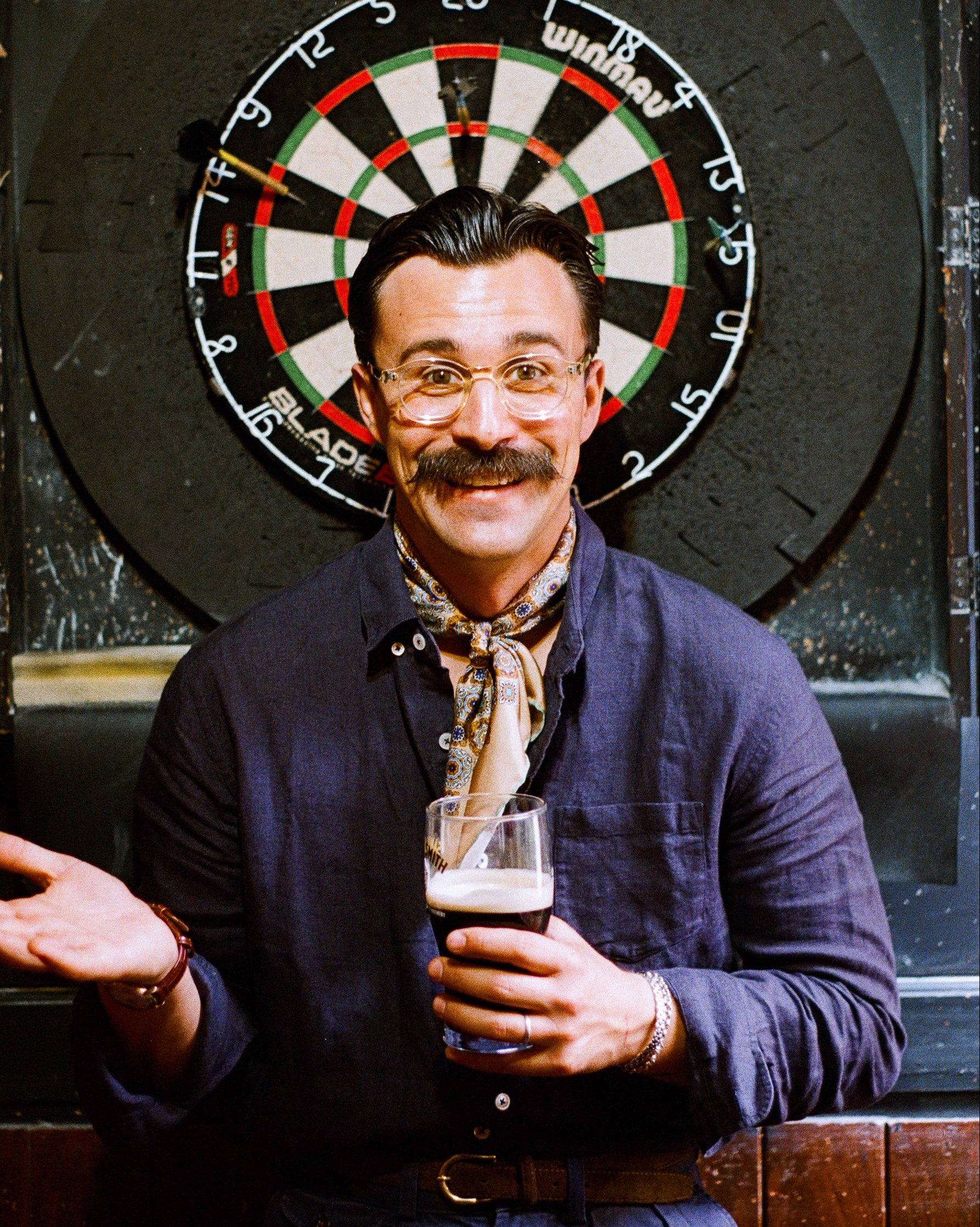 Silk Bohemian Neckerchief - Fitzrovia in Hazelnut